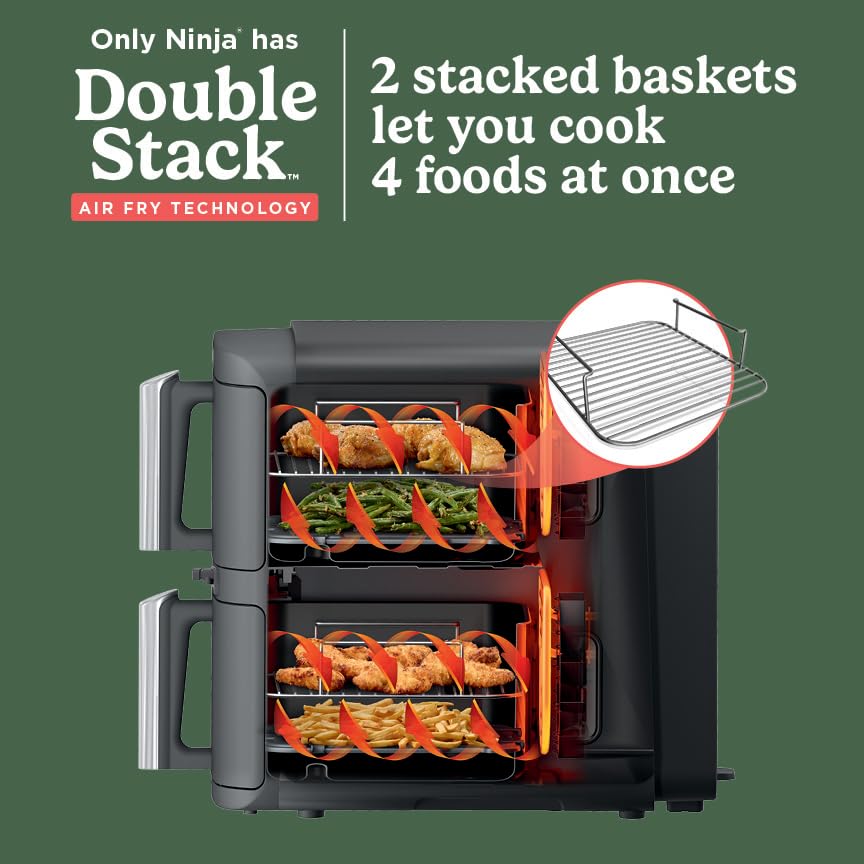Foto 3 pulgar | Freidora Air Fryer Ninja Doublestack Xl Smart 10 Litros 6 En 1 2 Cestas - Venta Internacional
