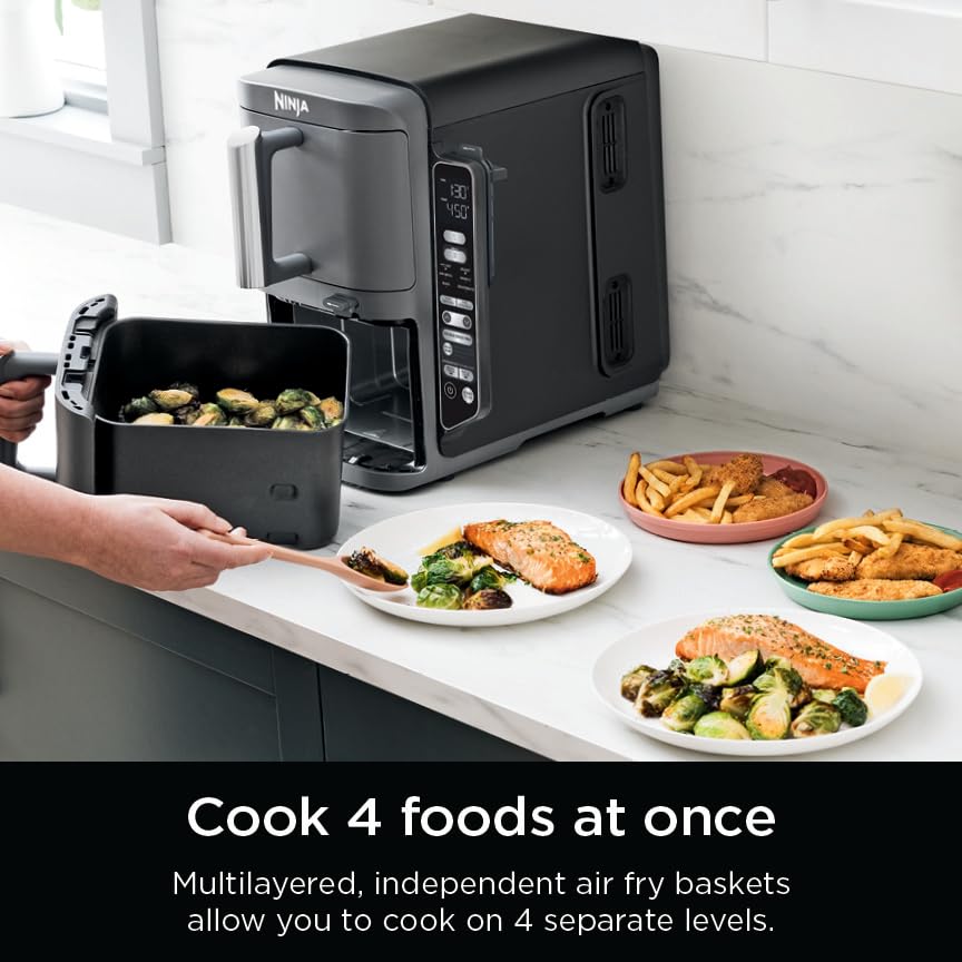 Foto 6 pulgar | Freidora Air Fryer Ninja Doublestack Xl Smart 10 Litros 6 En 1 2 Cestas - Venta Internacional