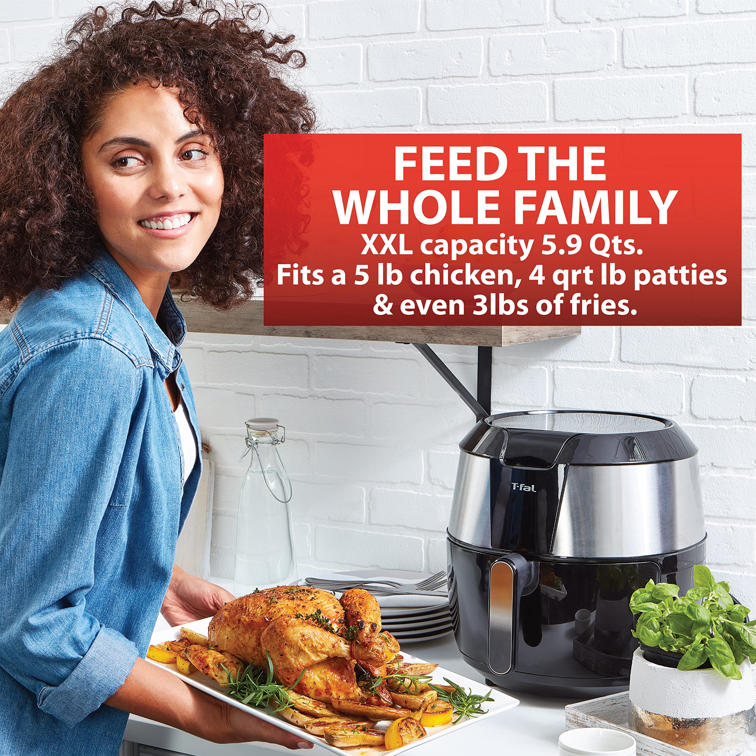 Foto 5 pulgar | Combinación De Freidora Y Parrilla T-fal Easy Fry Xxl 5.6 L, Negro Y Acero Inoxidable - Venta Internacional.