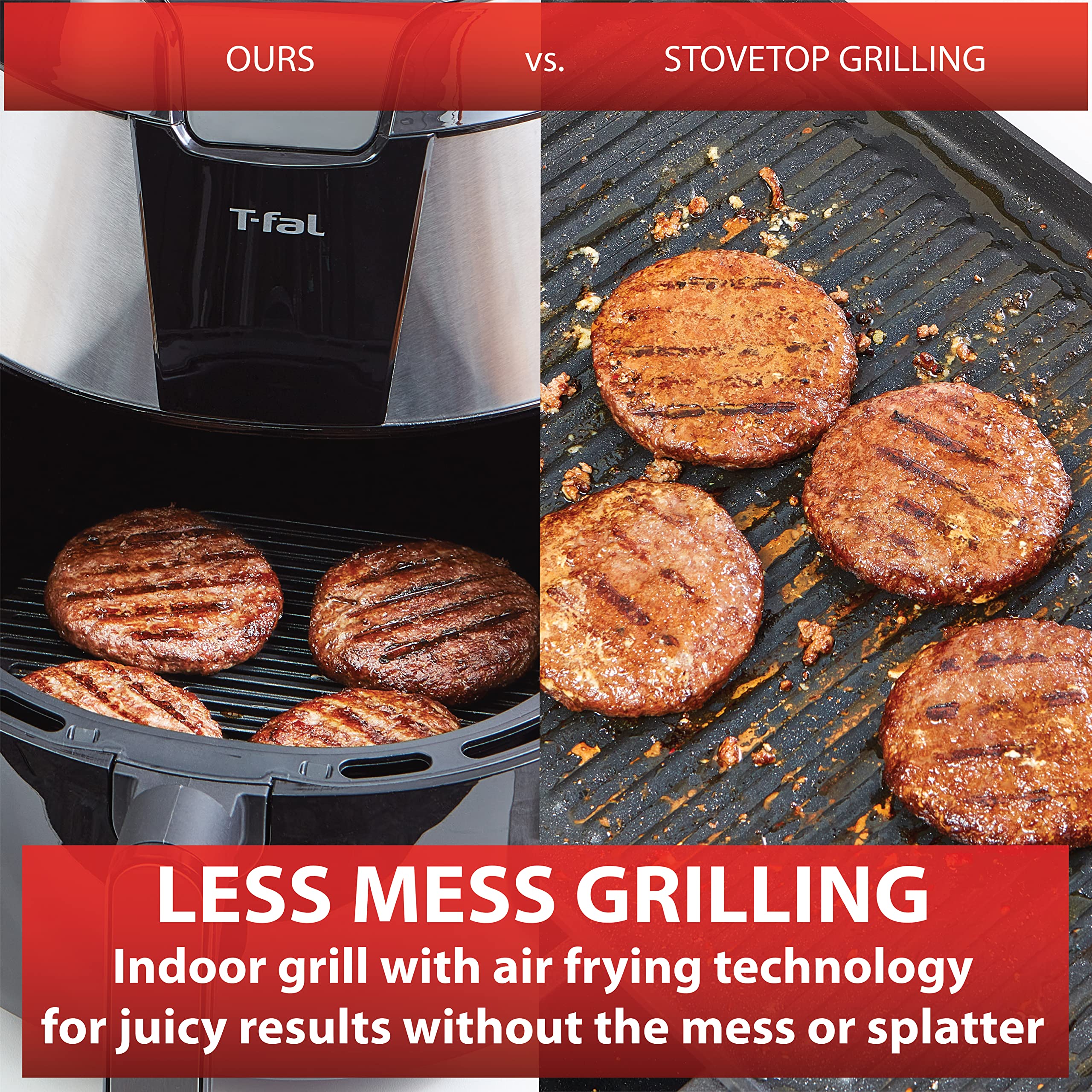 Foto 6 | Combinación De Freidora Y Parrilla T-fal Easy Fry Xxl 5.6 L, Negro Y Acero Inoxidable - Venta Internacional.