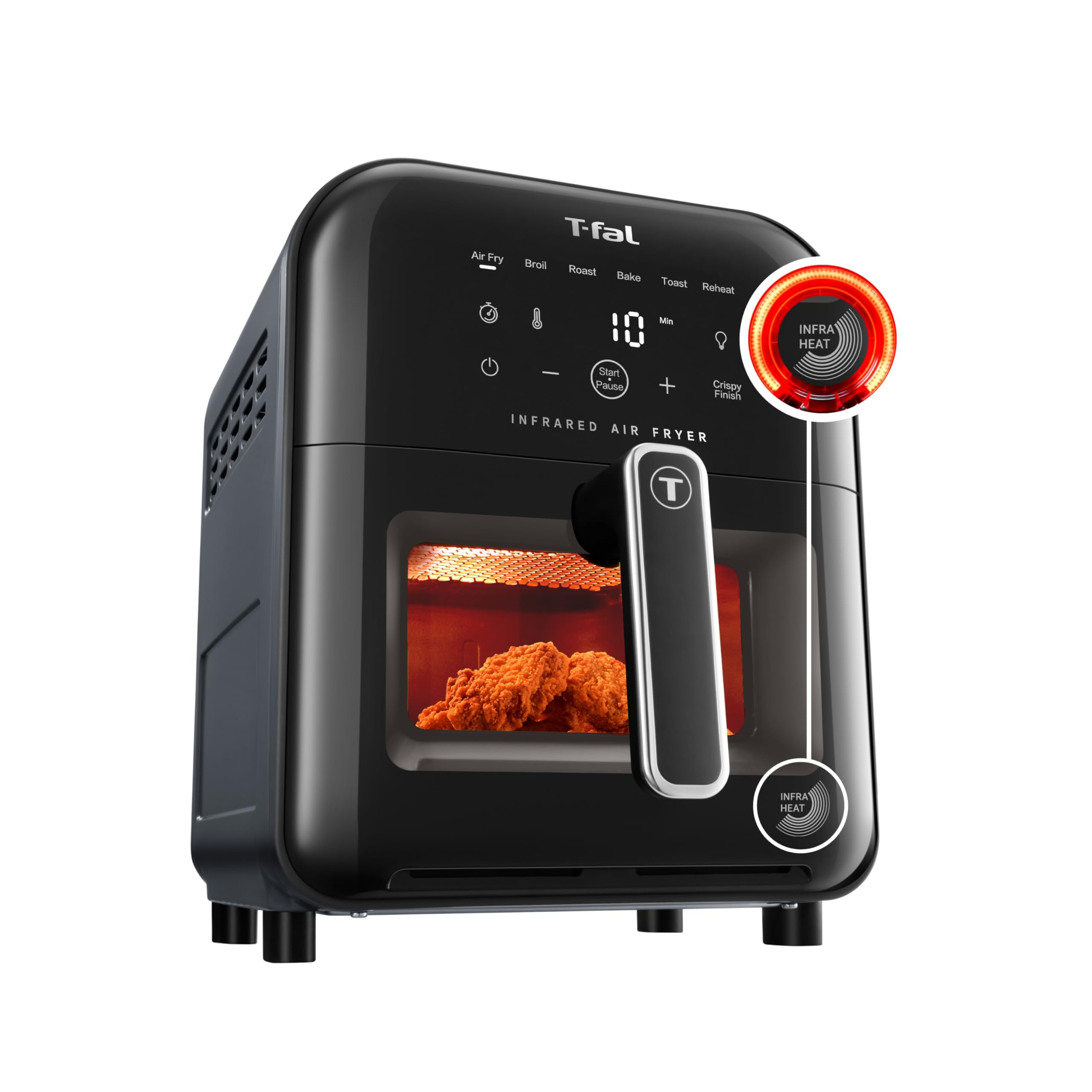 Air Fryer T-fal, Infrarrojo, 6.3 Cuartos De Galón, 1550 W, Táctil Digital, Negra - Venta Internacional.