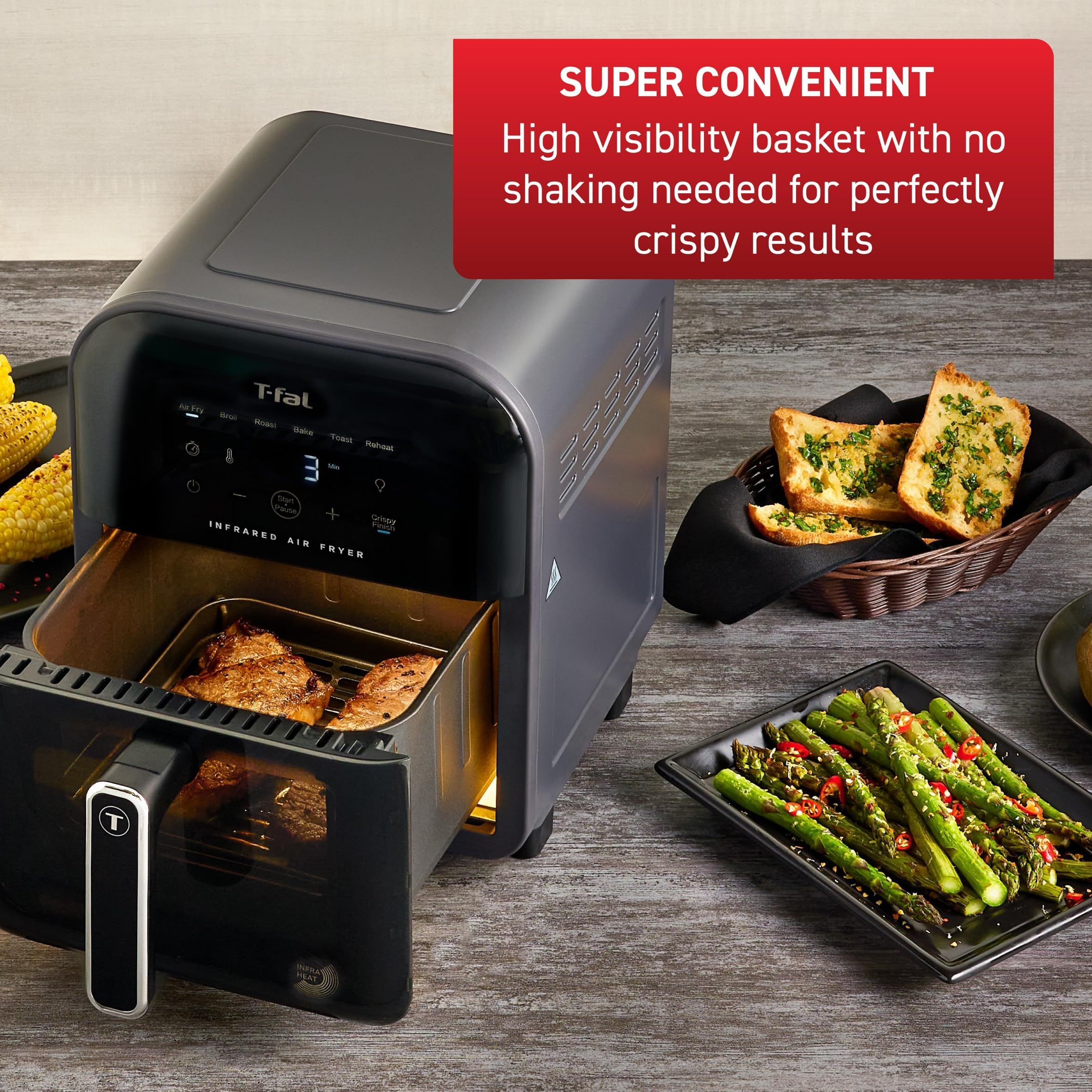 Foto 7 pulgar | Air Fryer T-fal, Infrarrojo, 6.3 Cuartos De Galón, 1550 W, Táctil Digital, Negra - Venta Internacional.