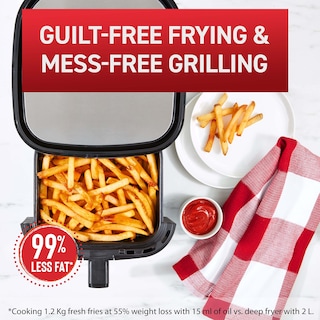 Foto 3 | Combinación De Freidora Y Parrilla T-fal Digital, 4,4 L, 2 En 1, Color Negro - Venta Internacional.