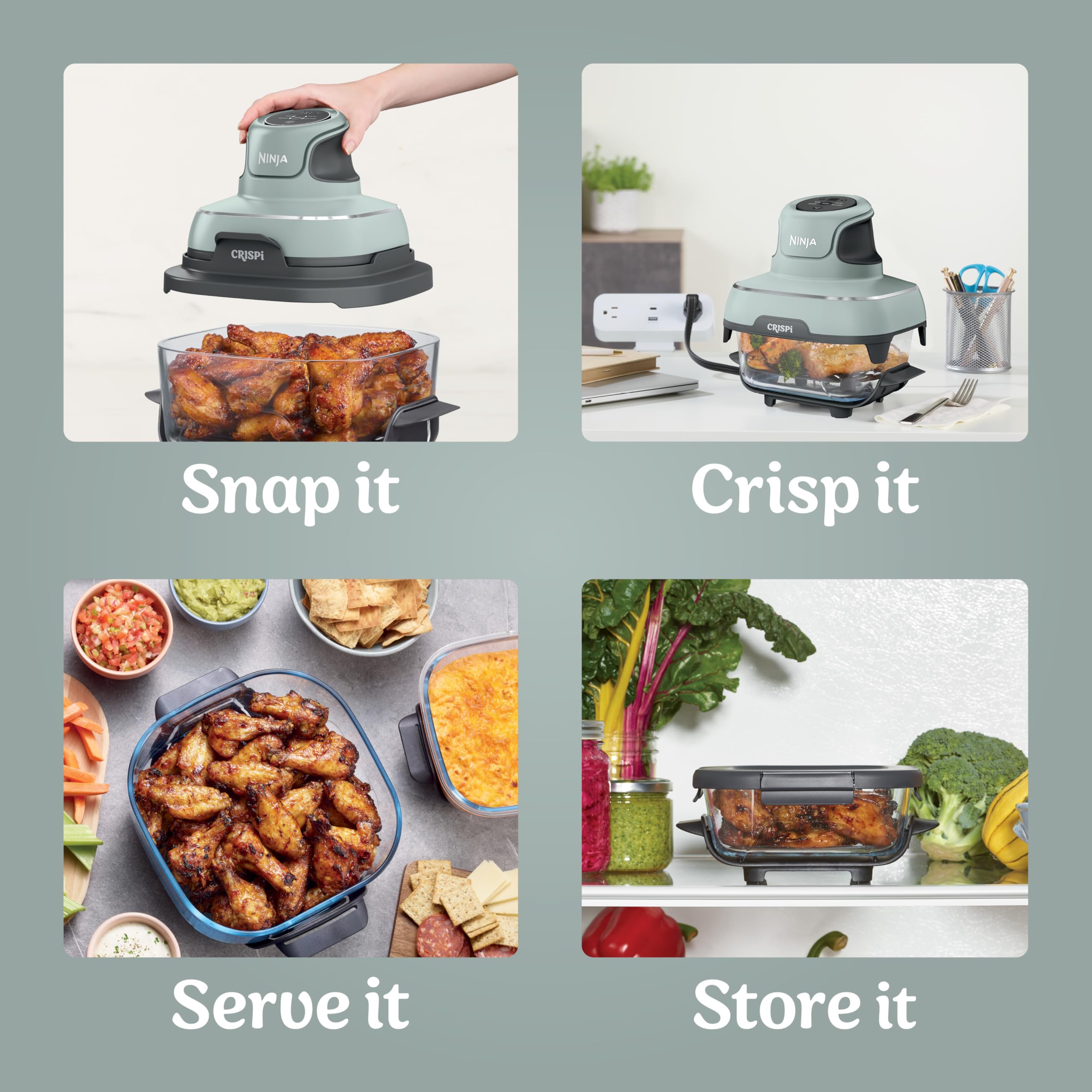 Foto 7 pulgar | Contenedores De Vidrio Air Fryer Ninja Crispi Fn101sg De 4 Litros Y 1,5 Litros - Venta Internacional.
