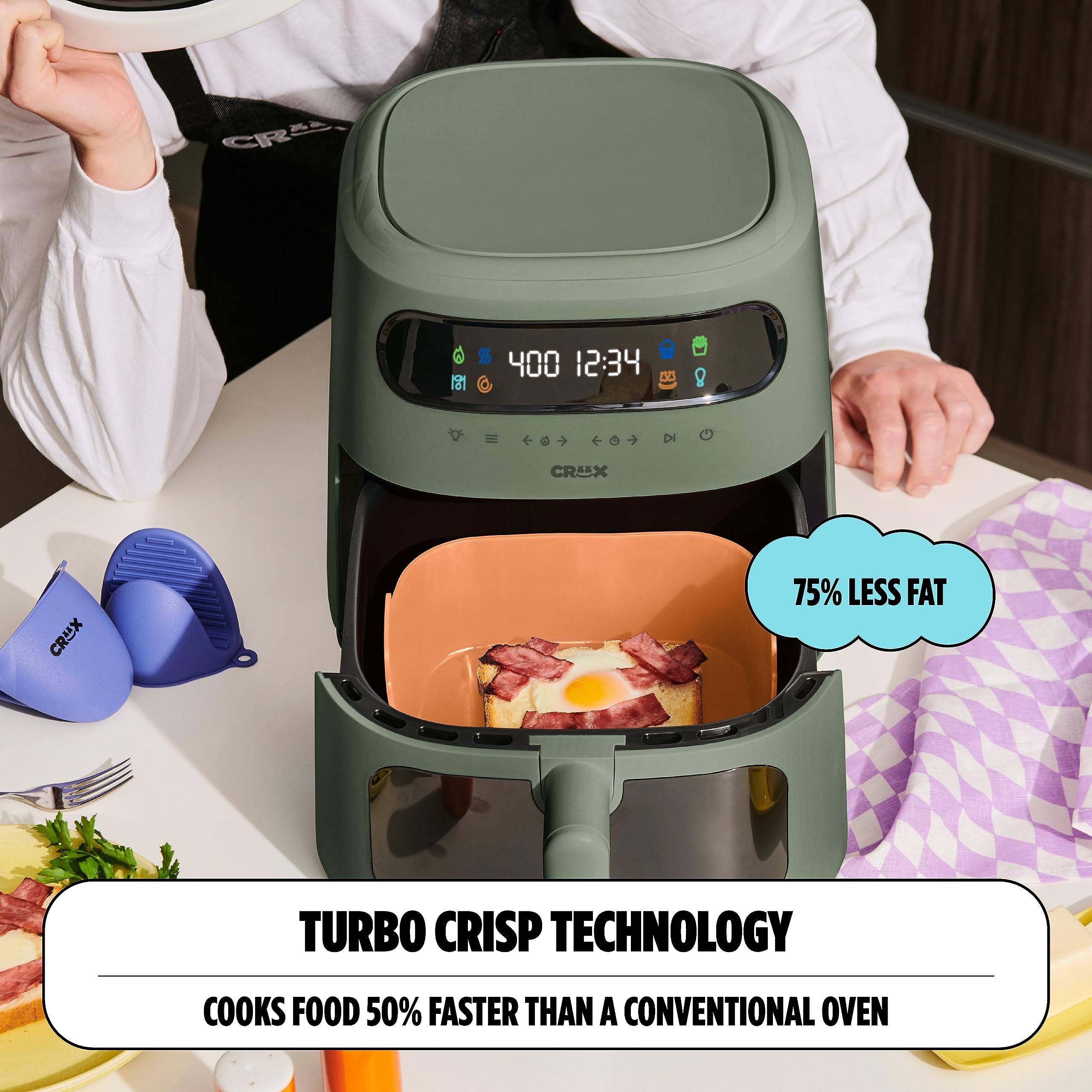 Foto 4 | Freidora Crux X Marshmello Digital Turbocrisp De 8.0 Cuartos De Galón, Color Oliva - Venta Internacional.