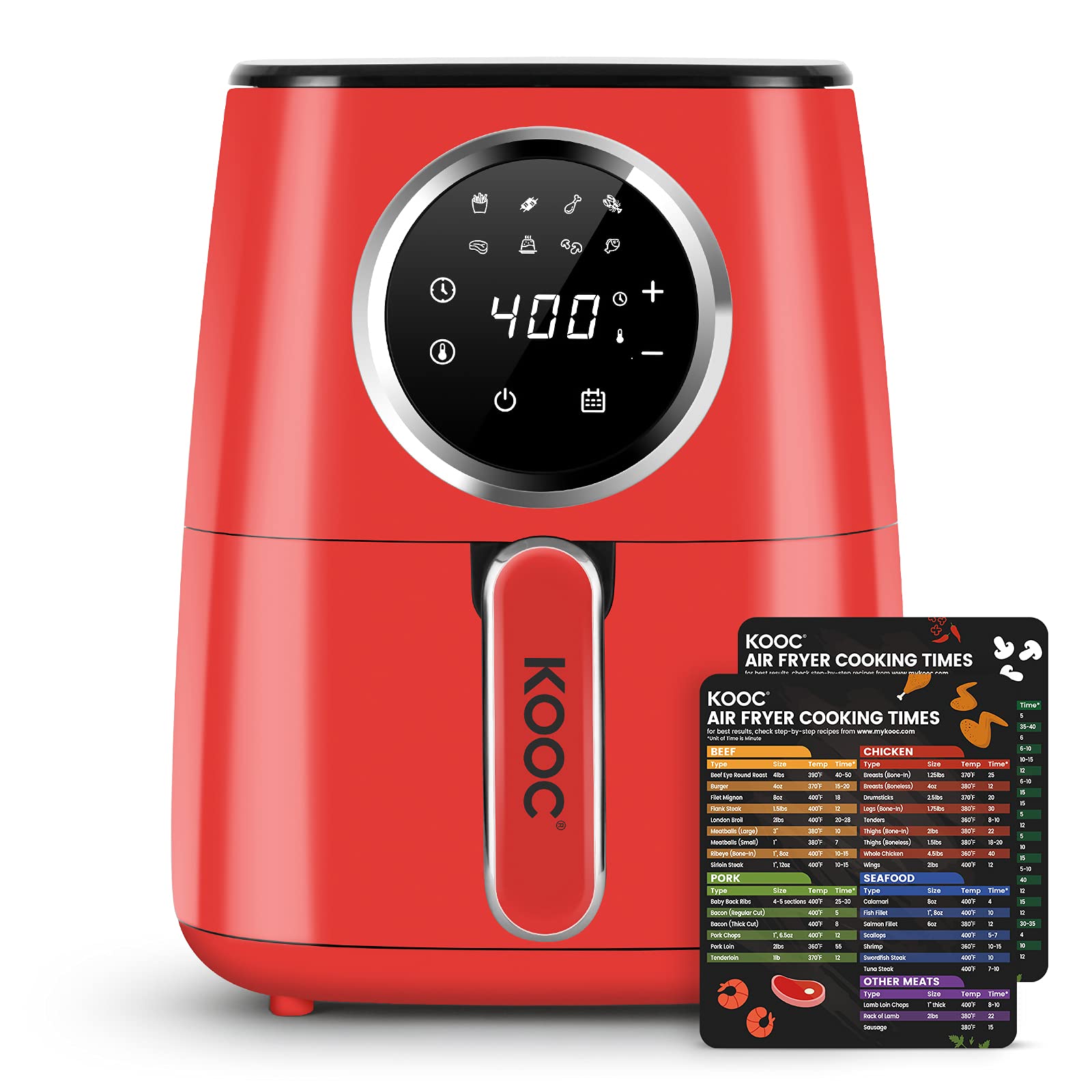 Foto 2 pulgar | Horno Eléctrico Air Fryer Kooc, Grande, 4,5 L, Rojo - Venta Internacional.