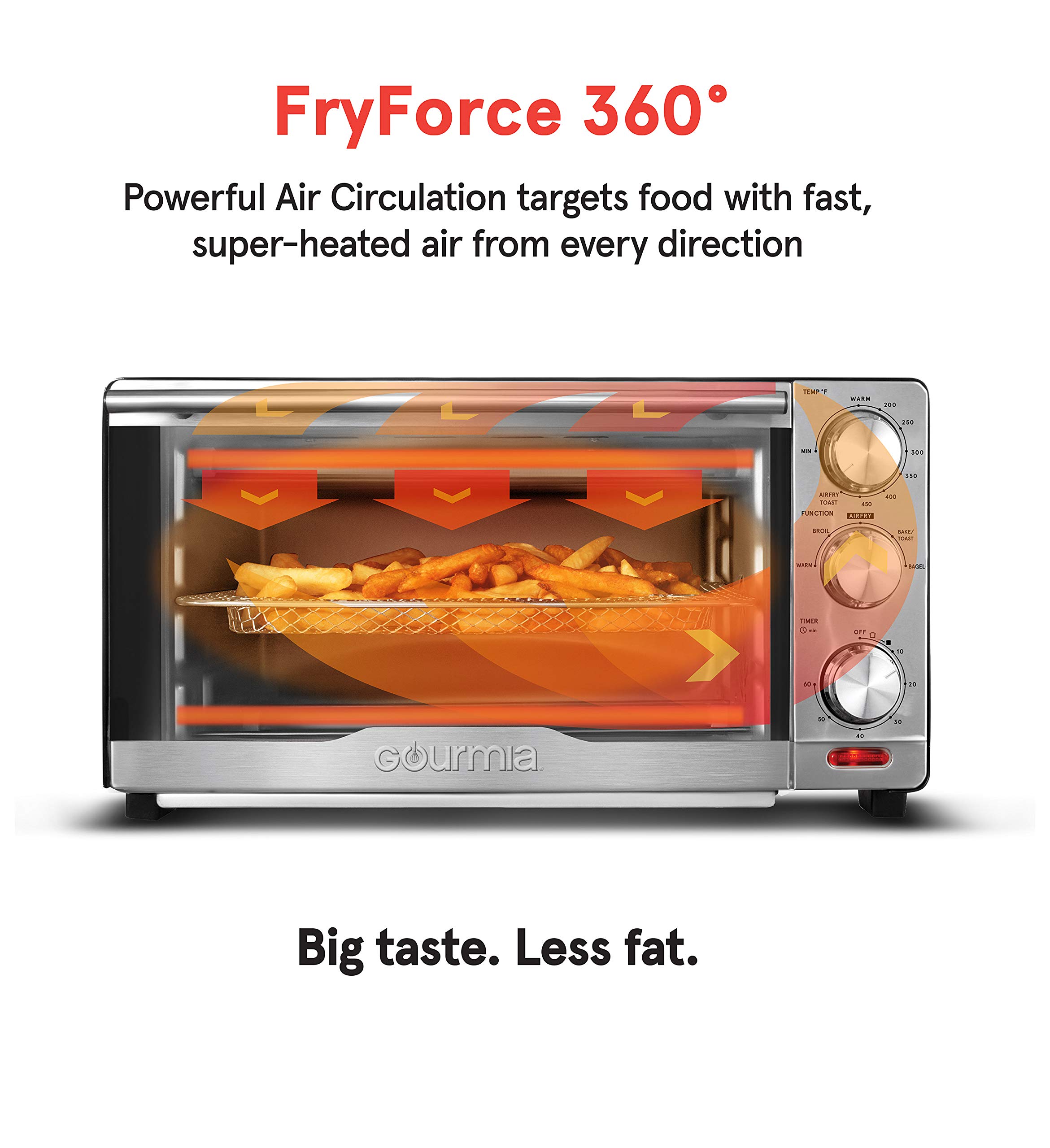 Foto 3 pulgar | Horno Air Fryer Gourmia Gtf7350 6 En 1 De Acero Inoxidable - Venta Internacional.