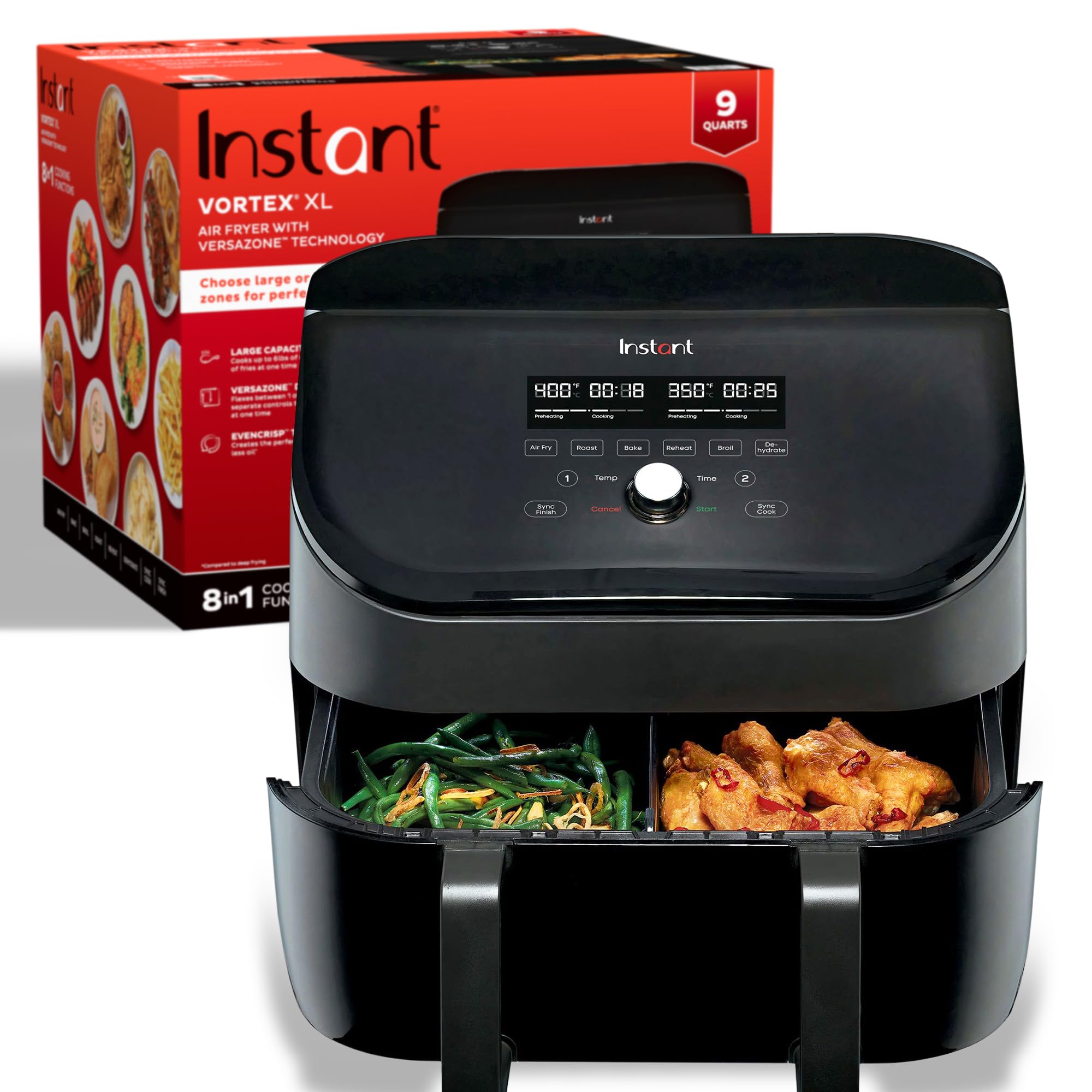 Olla Instantánea Air Fryer Versazone 9qt 8 En 1 Con Incluso Crisp Black - Venta Internacional.