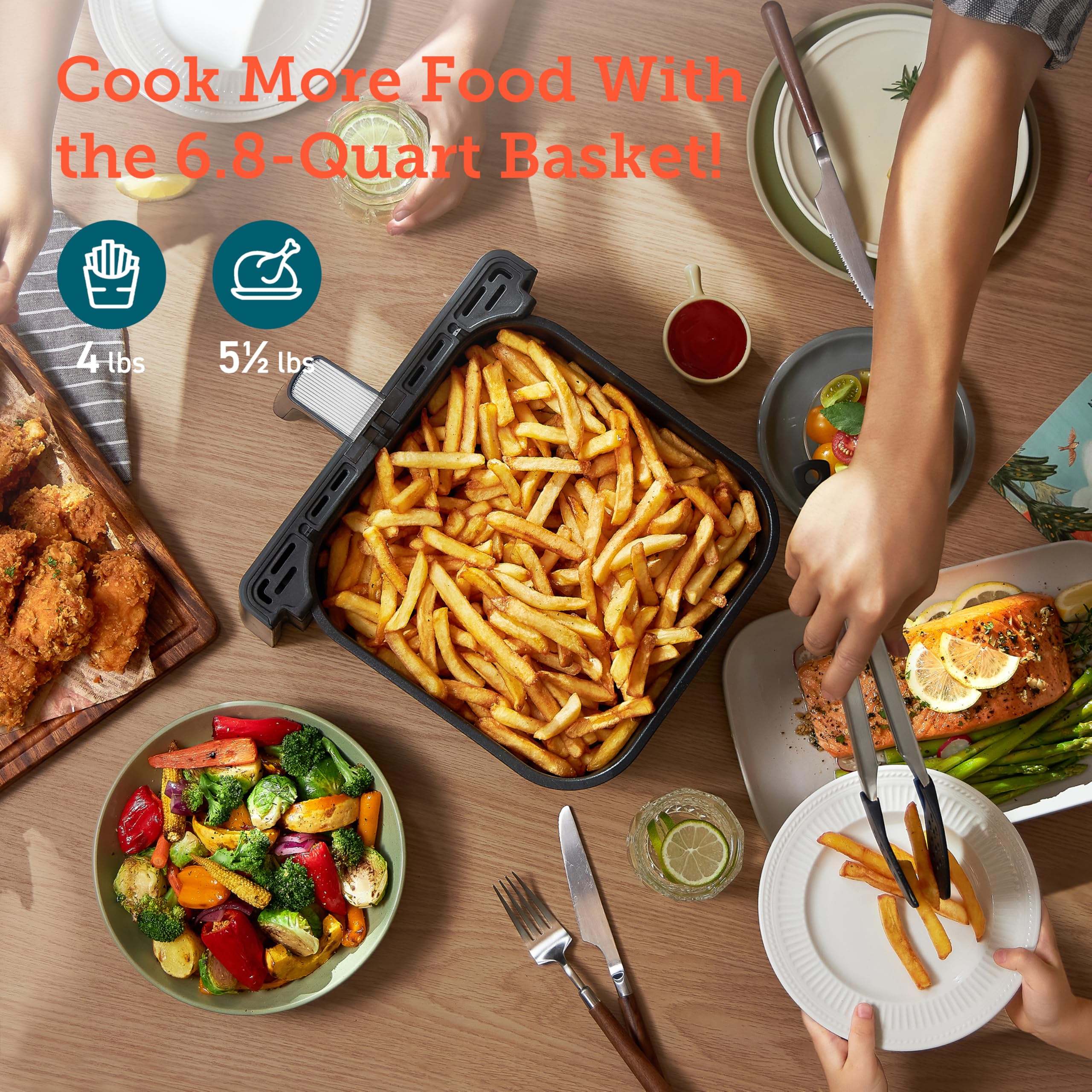 Foto 5 | Comidas Crujientes Air Fryer Cosori De 6,8 Cuartos De Galón, 12 En 1, Dual Blaze 360° - Venta Internacional.