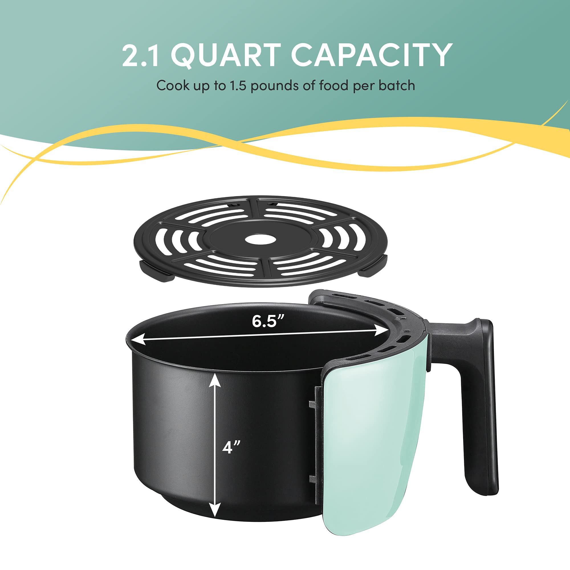 Foto 3 | Freidora Eléctrica De Aire Caliente Elite Gourmet Eaf0201blx 2.1l 1000w - Venta Internacional.