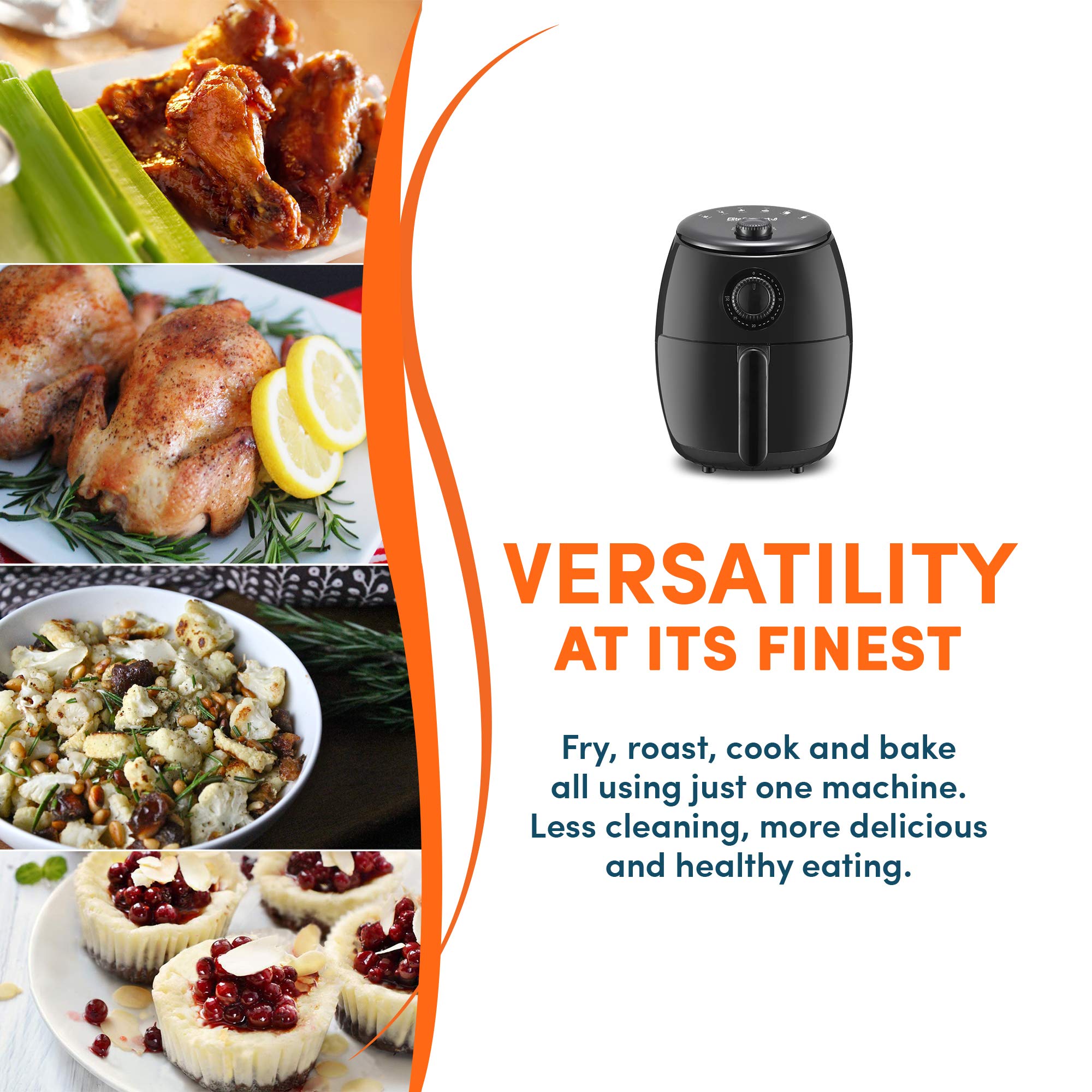 Foto 4 pulgar | Air Fryer Elite Gourmet Eaf-0201, 2.1 L, 1000 W, Temporizador Y Controles De Temperatura - Venta Internacional.