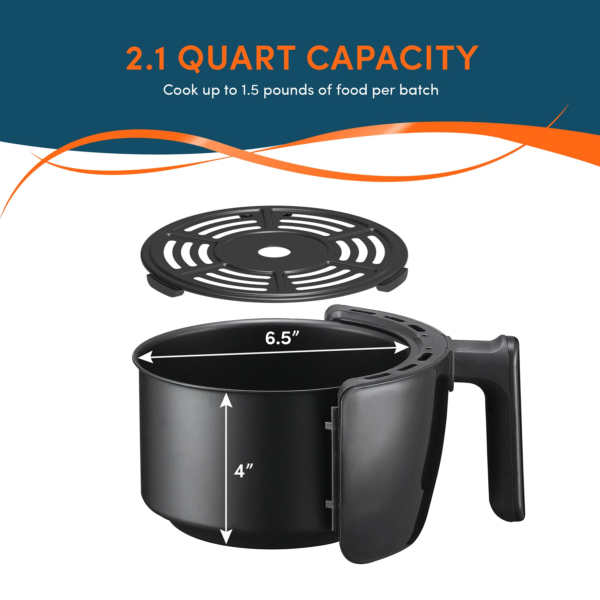 Foto 5 pulgar | Air Fryer Elite Gourmet Eaf-0201, 2.1 L, 1000 W, Temporizador Y Controles De Temperatura - Venta Internacional.