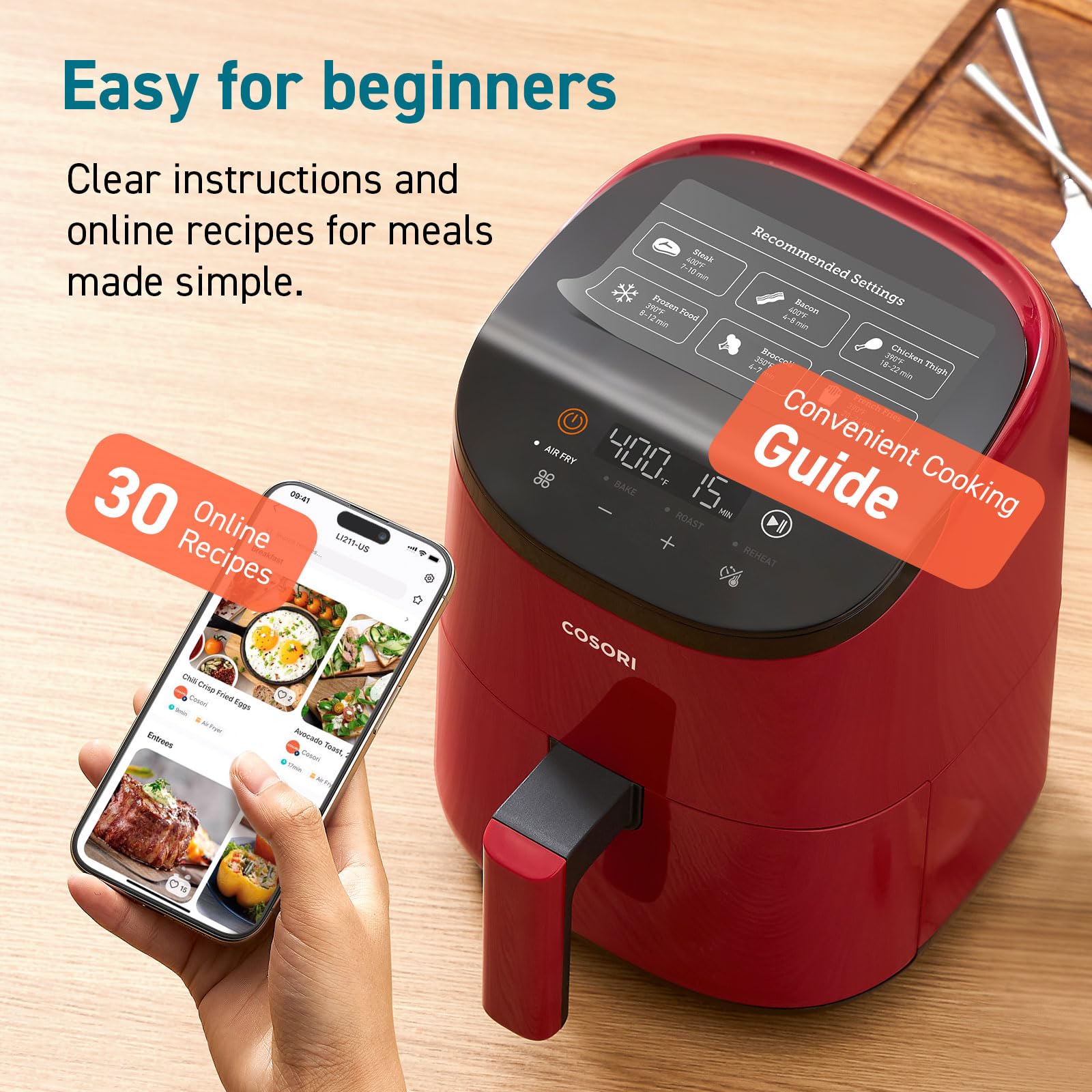 Foto 7 | El Asado Air Fryer Cosori, 2.1 L, 4 En 1, Se Recalienta Un 97% Menos De Aceite - Venta Internacional.