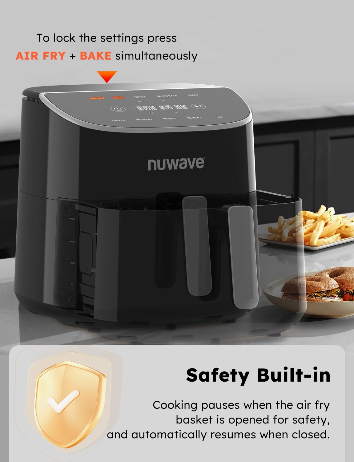 Foto 3 pulgar | Pantalla Táctil Digital Air Fryer Nuwave Brio Plus De 8 Litros Sin Pfas - Venta Internacional.