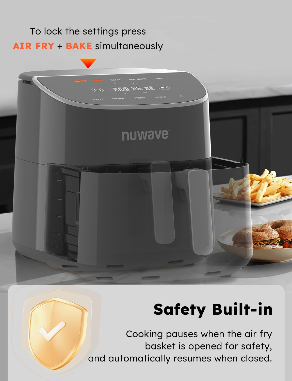 Foto 5 pulgar | Pantalla Táctil Digital Air Fryer Nuwave Brio Plus De 8 Litros Sin Pfas - Venta Internacional.