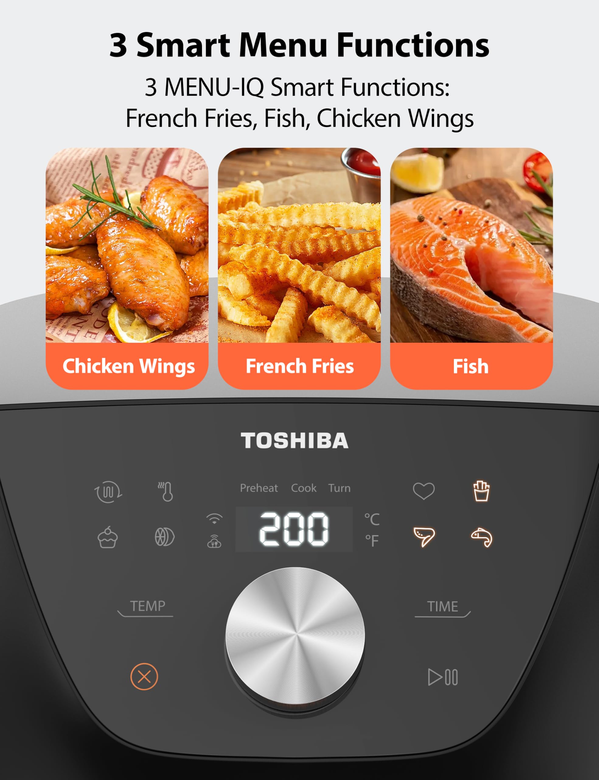 Foto 4 pulgar | Freidora Toshiba 5.5 Qt Con Tecnología Heat-q Con Un 90% Menos De Aceite - Venta Internacional.
