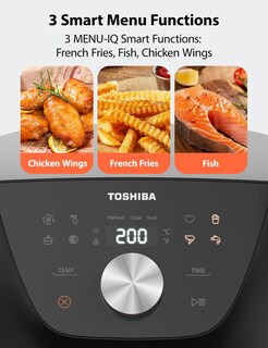 Foto 3 | Freidora Toshiba 5.5 Qt Con Tecnología Heat-q Con Un 90% Menos De Aceite - Venta Internacional.