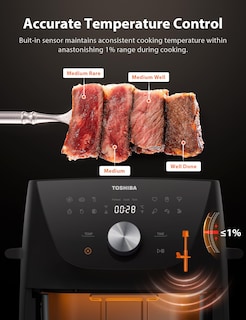 Foto 5 | Freidora Toshiba 5.5 Qt Con Tecnología Heat-q Con Un 90% Menos De Aceite - Venta Internacional.