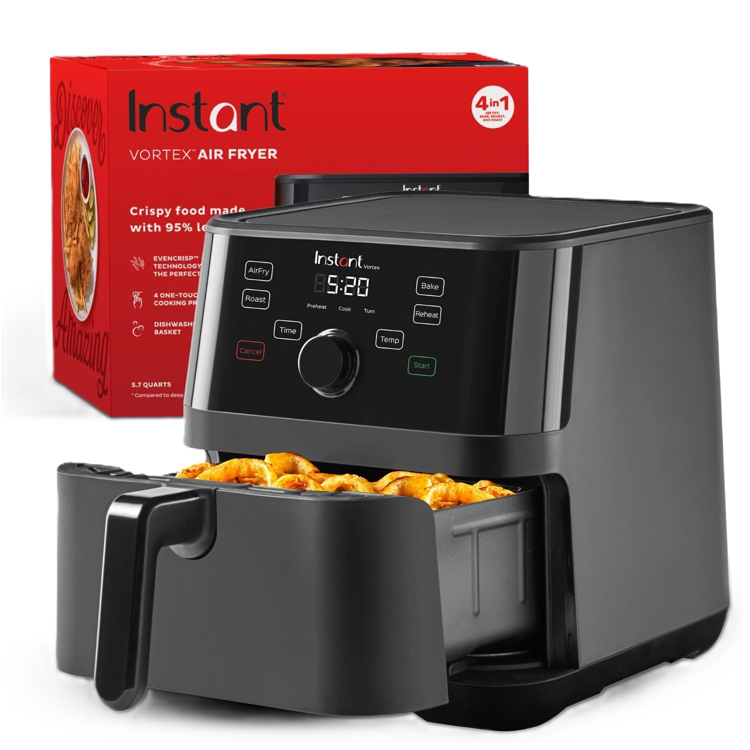 Foto 2 pulgar | Air Fryer Instant Pot Vortex De 5.7 Cuartos De Galón Con Funciones 4 En 1, Color Negro - Venta Internacional.