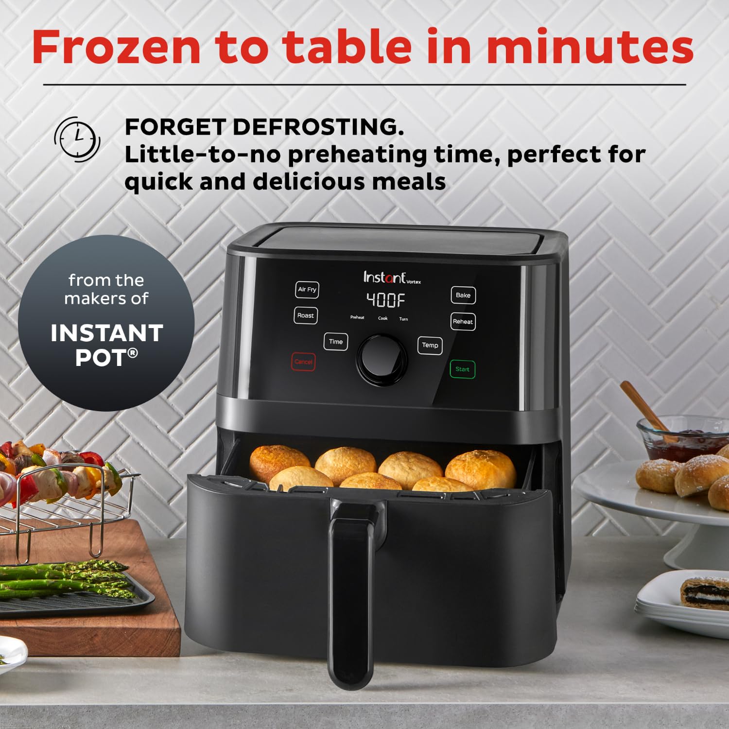 Foto 3 pulgar | Air Fryer Instant Pot Vortex De 5.7 Cuartos De Galón Con Funciones 4 En 1, Color Negro - Venta Internacional.