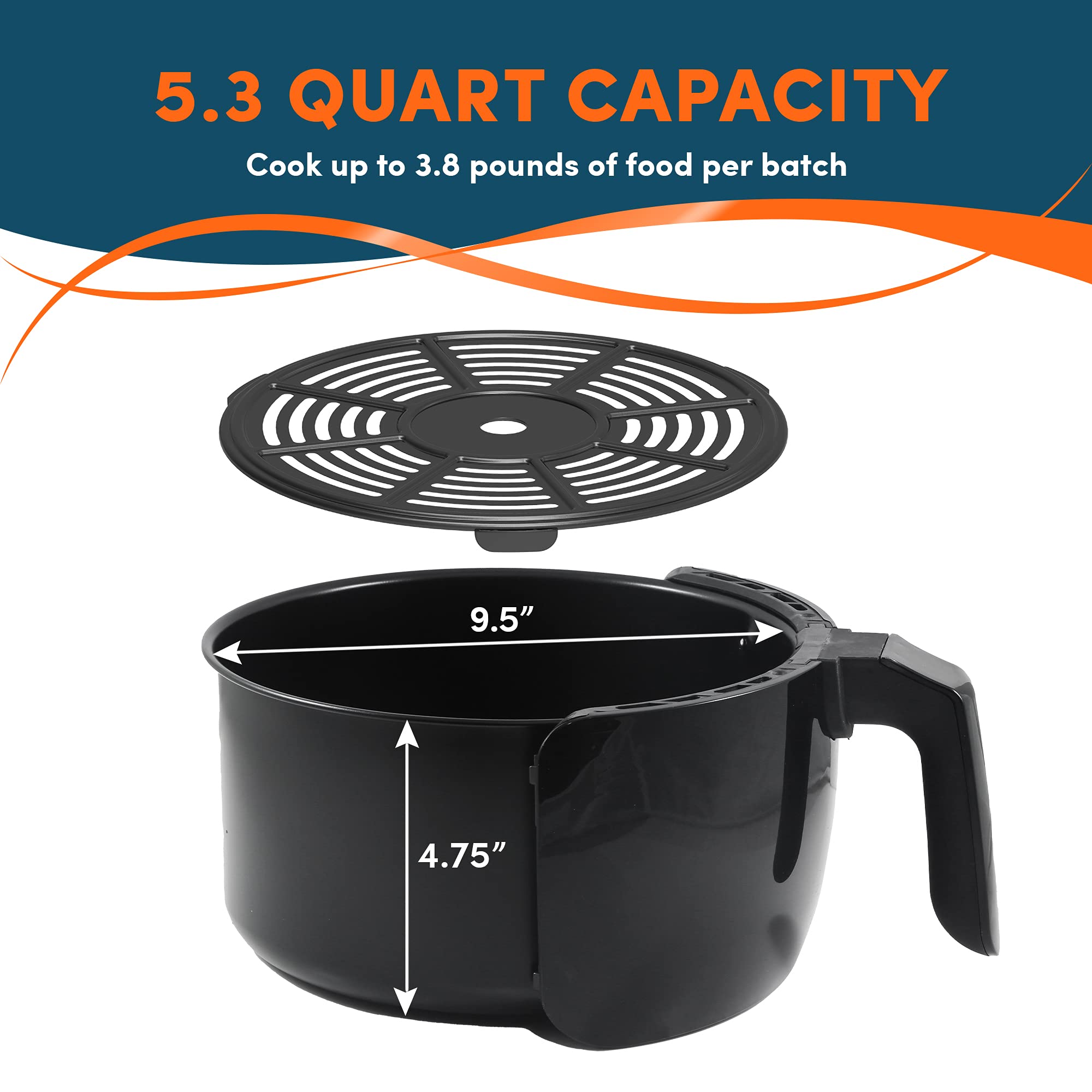 Foto 4 pulgar | Freidora De Aire Caliente Elite Gourmet Eaf-5317dx 5.3 L 1350 W Negra - Venta Internacional.