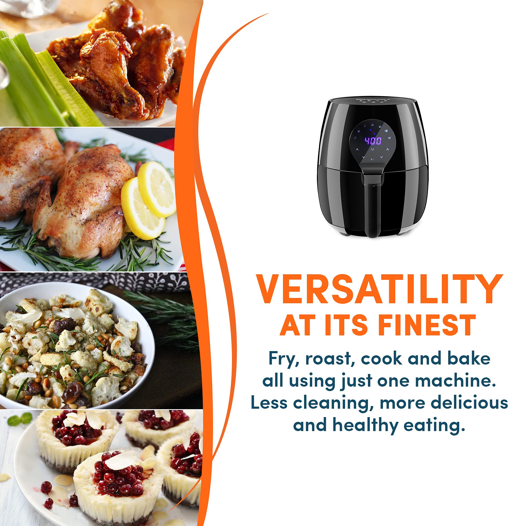 Foto 5 pulgar | Freidora De Aire Caliente Elite Gourmet Eaf-5317dx 5.3 L 1350 W Negra - Venta Internacional.