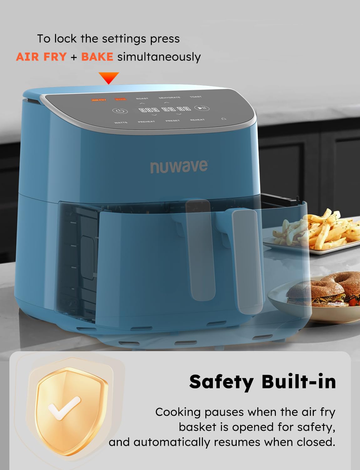 Foto 5 pulgar | Pantalla Táctil Digital Air Fryer Nuwave Brio Plus De 8 Litros Sin Pfas - Venta Internacional.