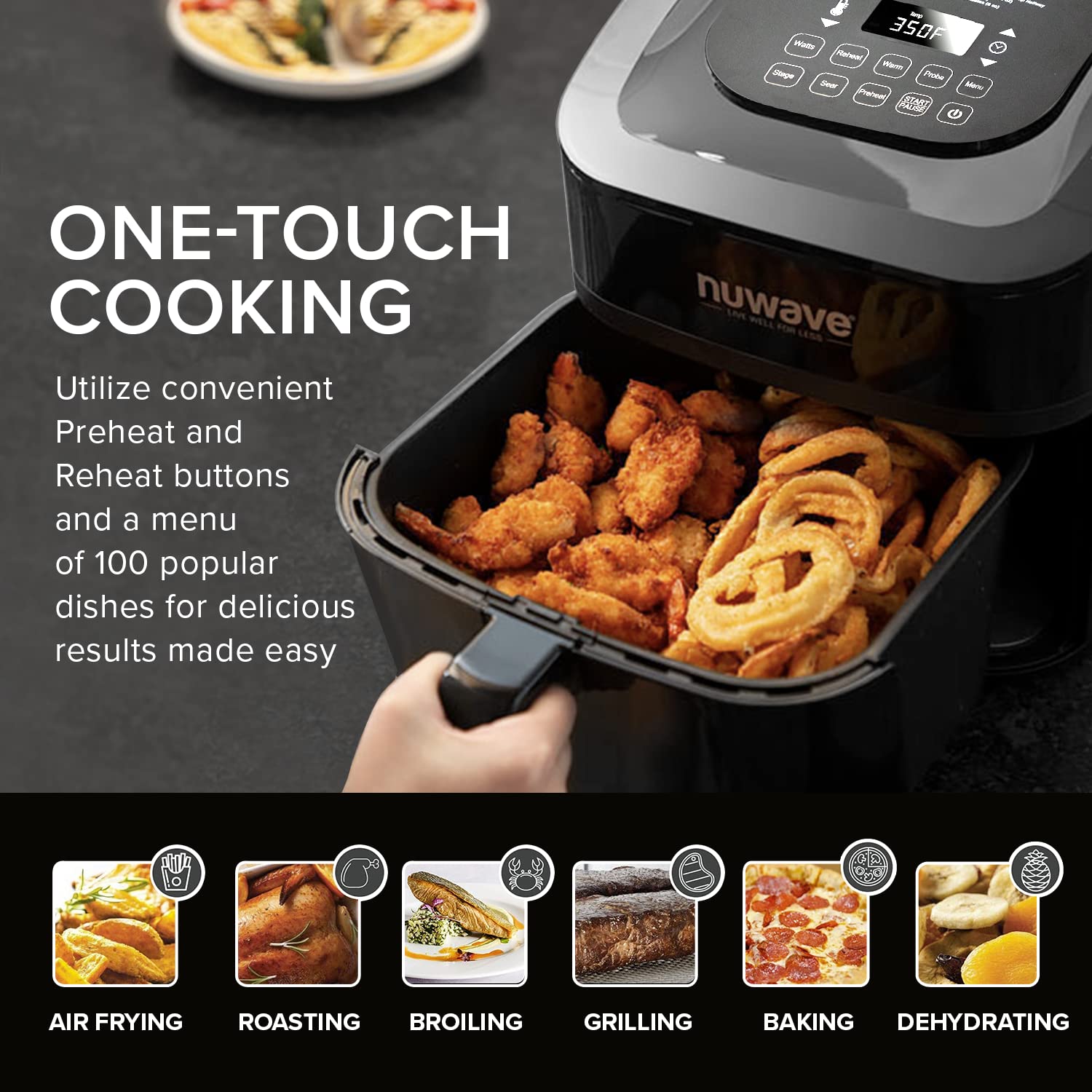 Foto 5 pulgar | Air Fryer Nuwave Brio 8l 1800w 100 Presets - Termómetro Inteligente - Venta Internacional.