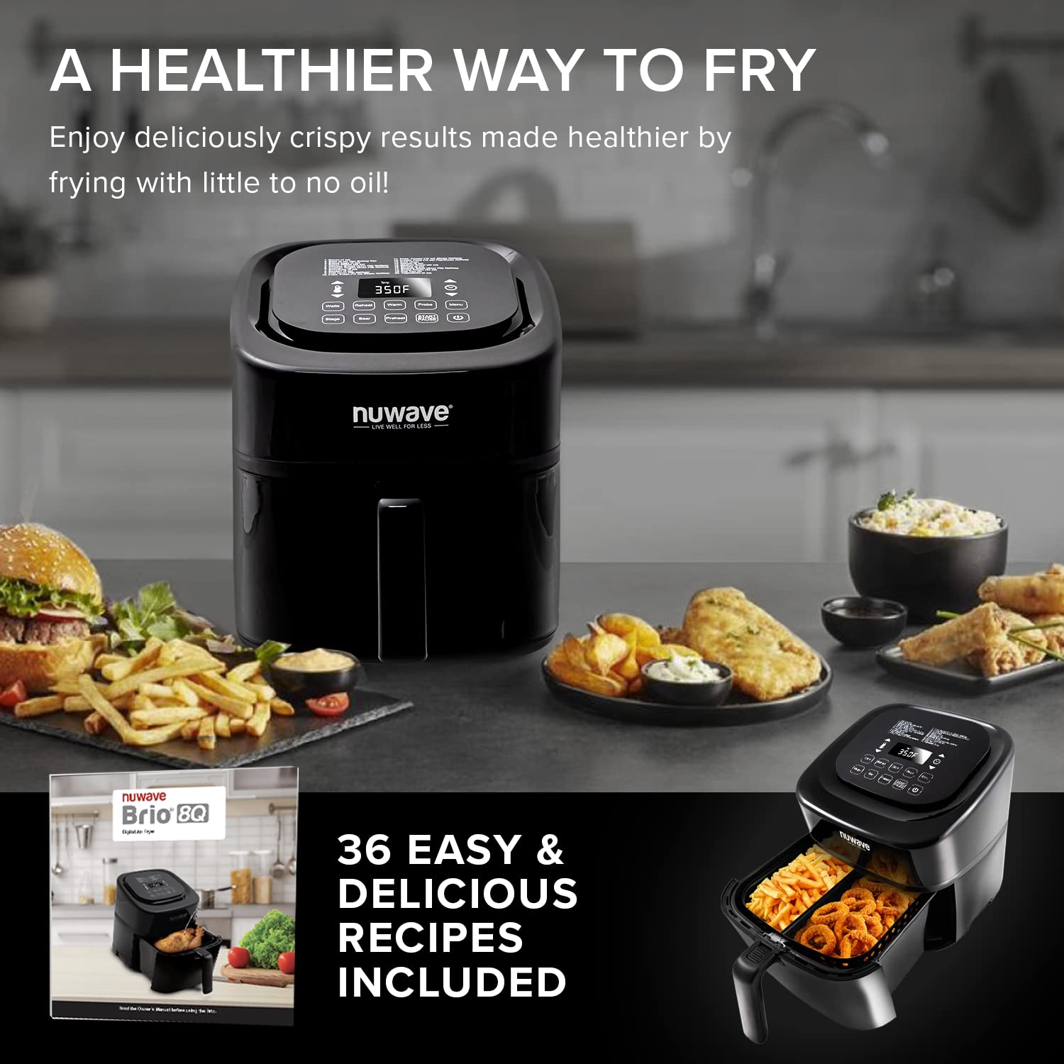 Foto 8 pulgar | Air Fryer Nuwave Brio 8l 1800w 100 Presets - Termómetro Inteligente - Venta Internacional.