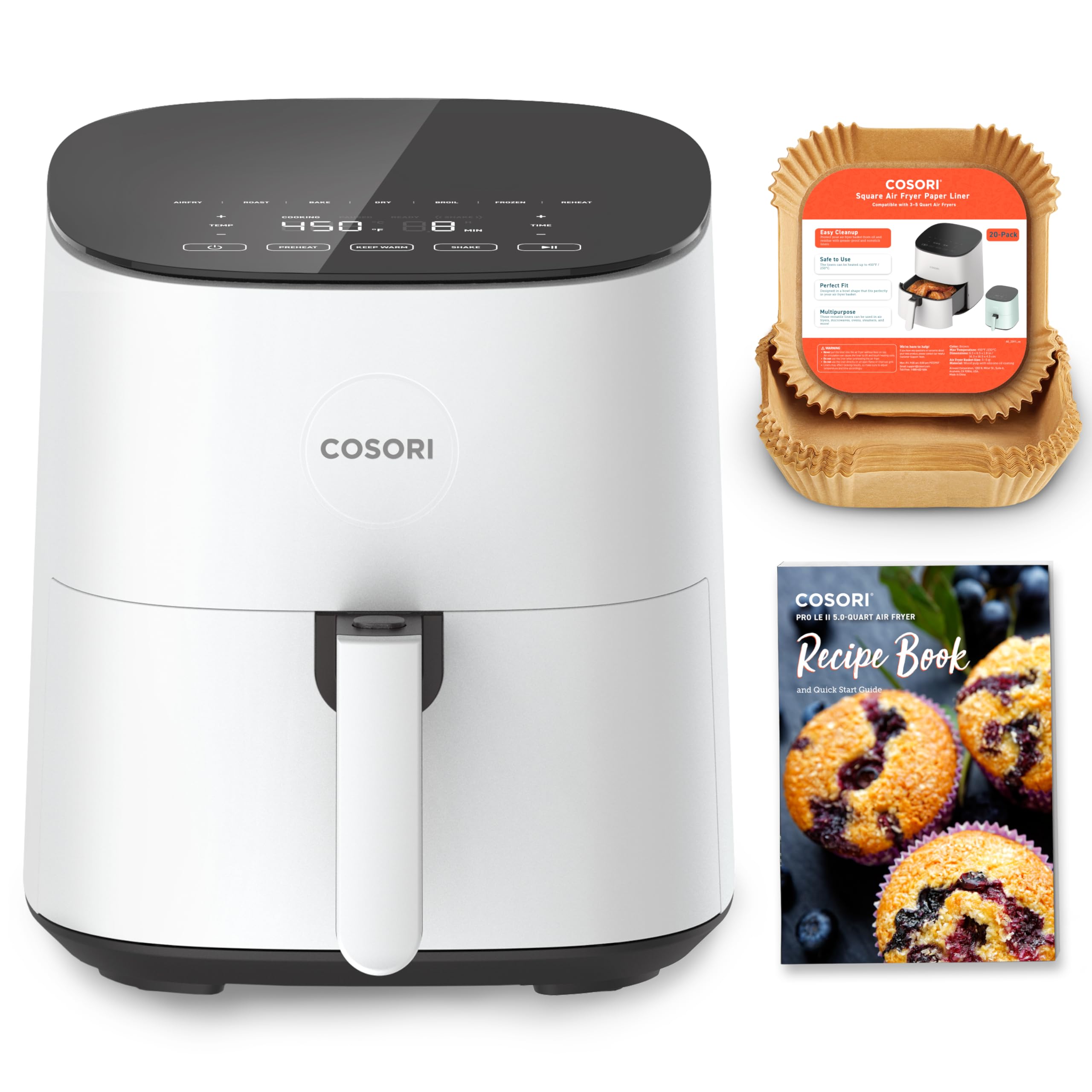 Foto 2 pulgar | Freidora Cosori Air Fryer Pro Le De 5 Cuartos De Galón Con 20 Forros, Color Blanco - Venta Internacional.