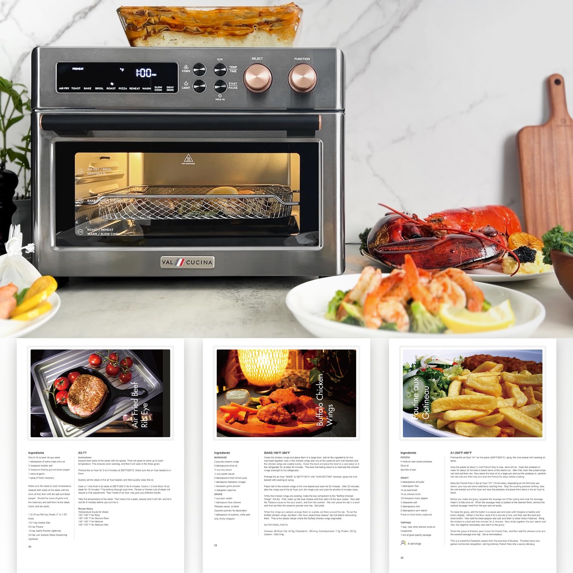 Foto 7 | Freidora y Horno Tostador con Calefacción Infrarrojos Val Cucina 10 en 1 - Venta Internacional