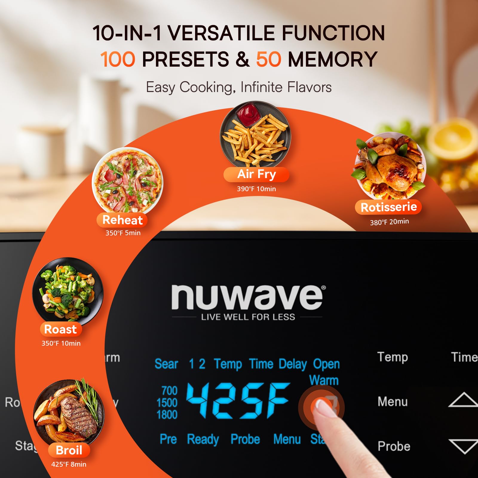 Foto 3 pulgar | Horno Asador Freidora de aire Nuwave Brio 15.5qt Xl 1800w - Venta Internacional