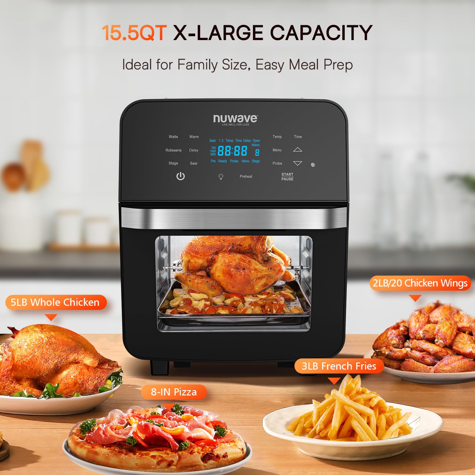 Foto 4 pulgar | Horno Asador Freidora de aire Nuwave Brio 15.5qt Xl 1800w - Venta Internacional
