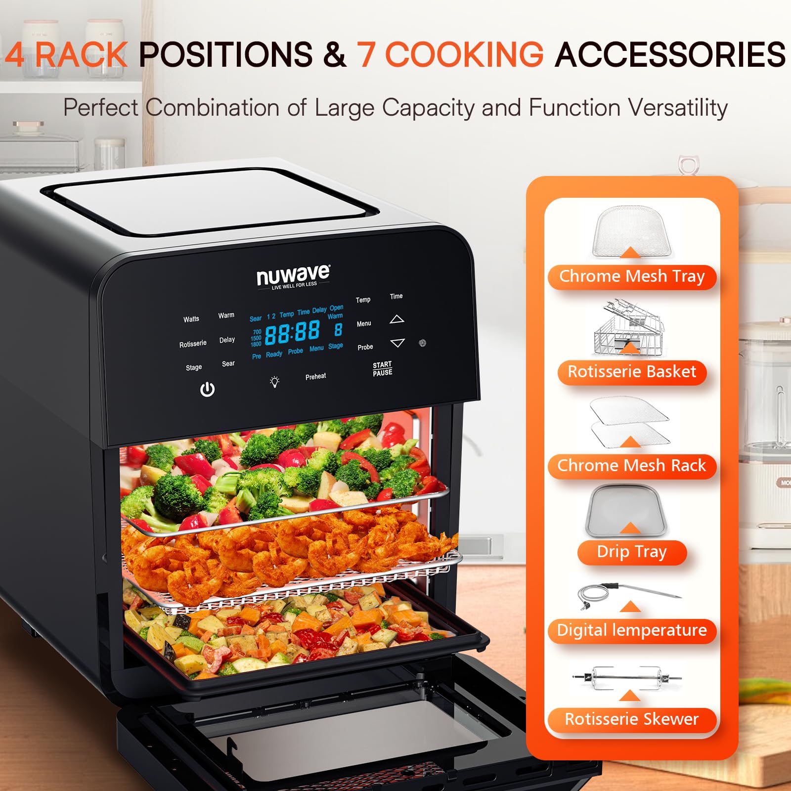Foto 7 pulgar | Horno Asador Freidora de aire Nuwave Brio 15.5qt Xl 1800w - Venta Internacional