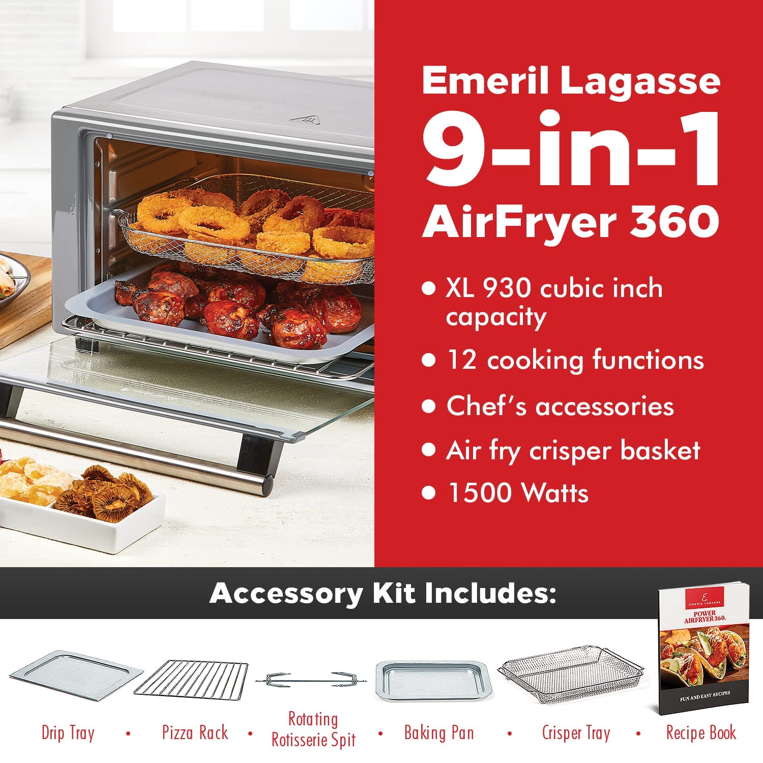 Foto 3 pulgar | Freidora Emeril Lagasse Everyday 360 De Acero Inoxidable Xl - Venta Internacional