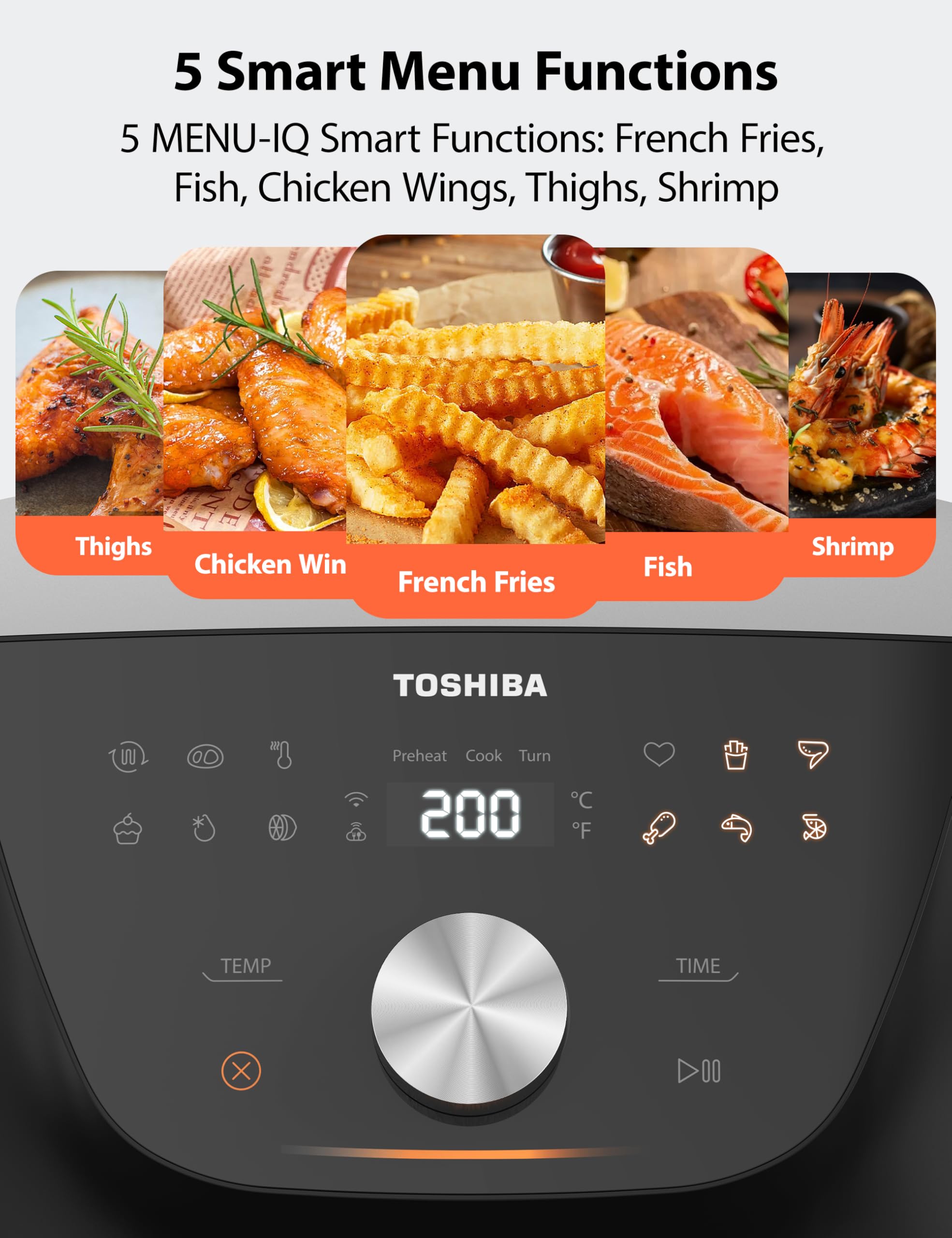 Foto 4 pulgar | Air Fryer Toshiba 7.7qt Tamaño Familiar 12 Menús Preestablecidos - Venta Internacional