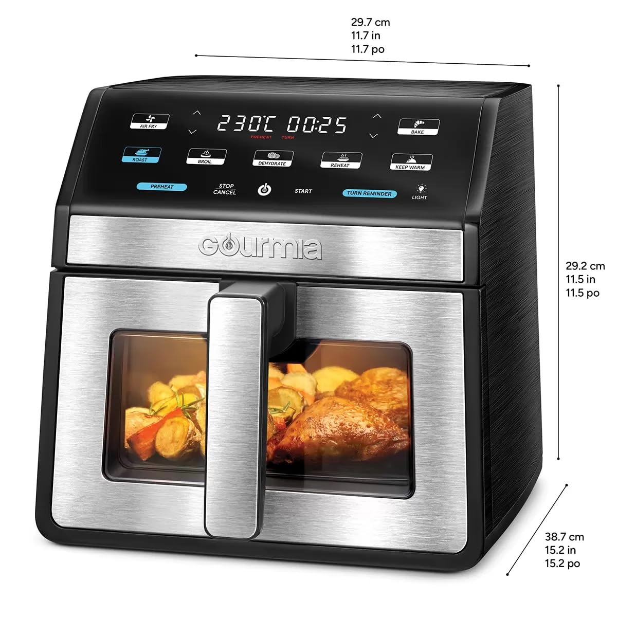 Foto 5 pulgar | Freidora Gourmia Gaf858 Digital De 7.5 Litros Con Ventana Y Luz - Venta Internacional