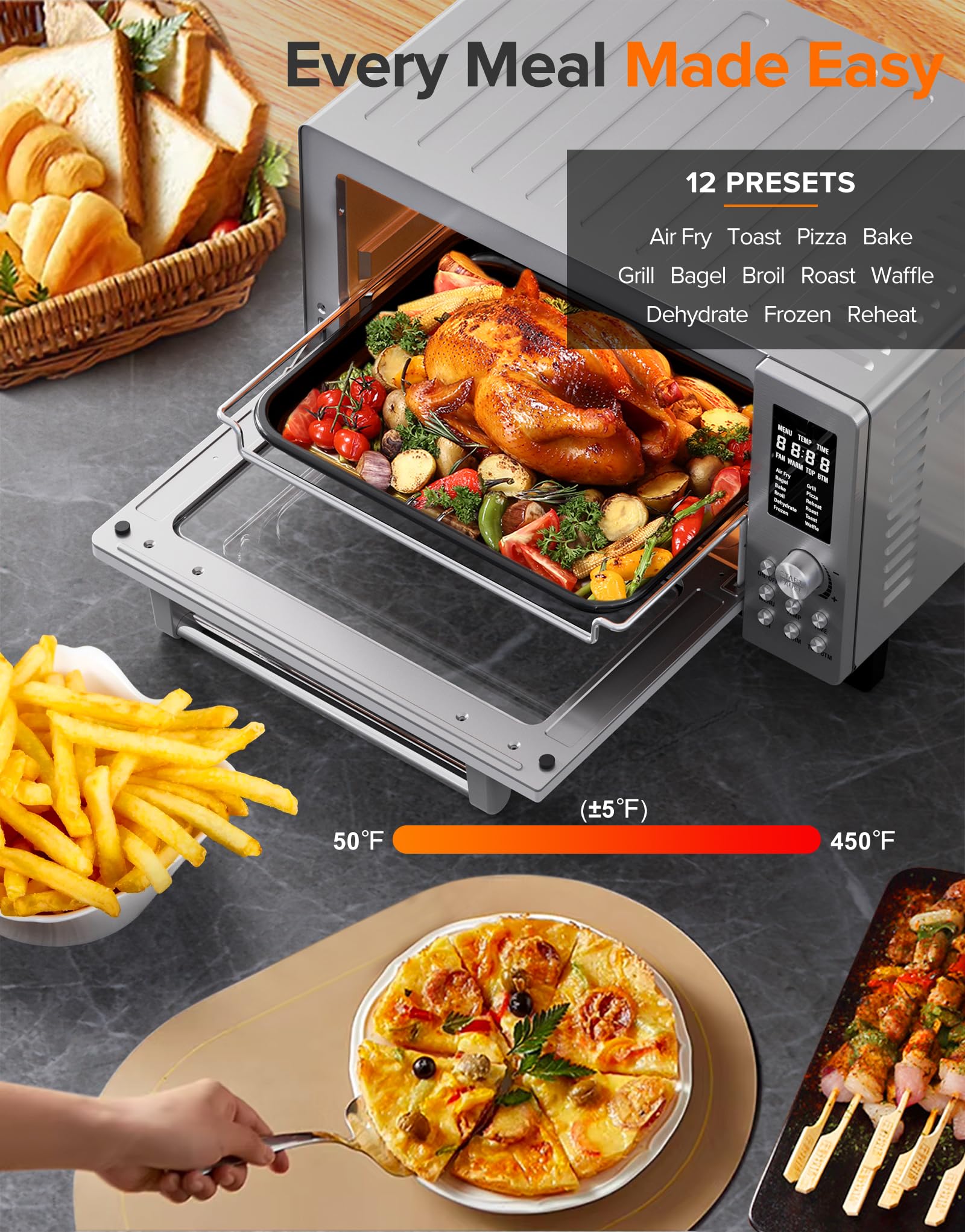 Foto 3 | Combinación de Horno Tostador Y Freidora Nuwave Bravo Pro Smart 21l - Venta Internacional