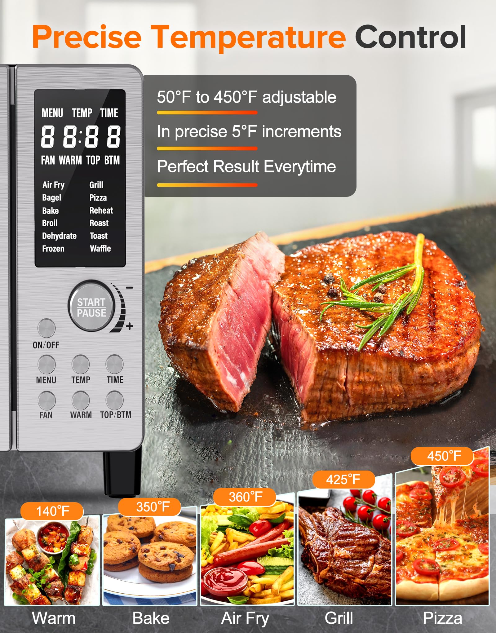 Foto 4 | Combinación de Horno Tostador Y Freidora Nuwave Bravo Pro Smart 21l - Venta Internacional