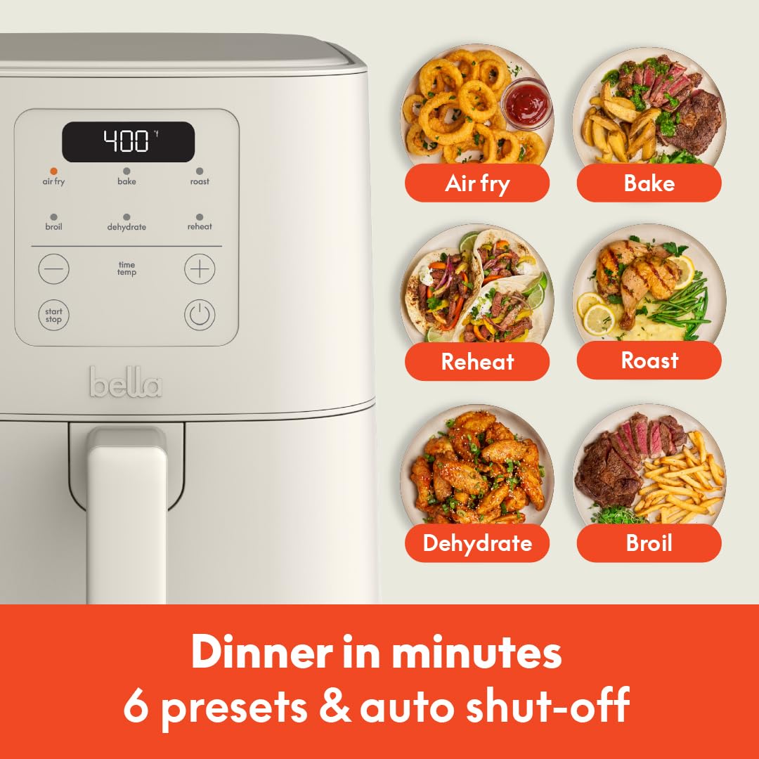 Foto 5 pulgar | Air Fryer Bella 4qt Slim Evergood Cerámica Antiadherente - Venta Internacional