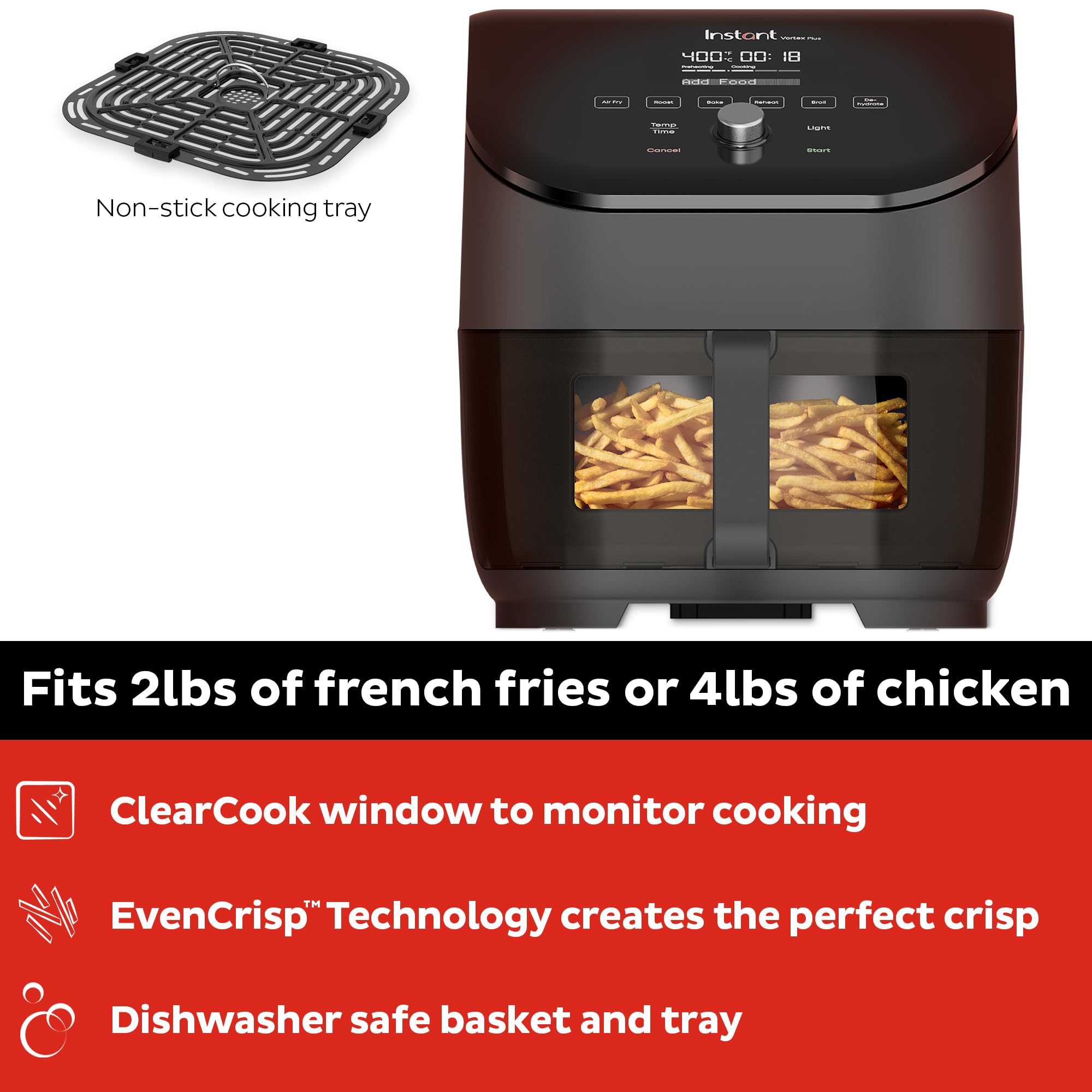 Foto 2 | Air Fryer Instant Pot Vortex Plus 6qt Clearcook Negro - Venta Internacional