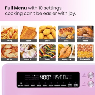 Foto 2 | Horno Tostador Air Fryer Val Cucina Estilo Retro 10 en 1 Rosa - Venta Internacional