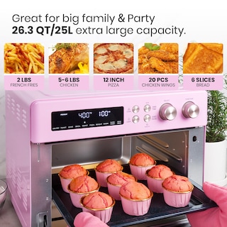 Foto 5 | Horno Tostador Air Fryer Val Cucina Estilo Retro 10 en 1 Rosa - Venta Internacional
