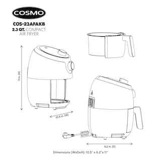 Foto 5 | Freidora de Aire Cosmo 2.3 L 1000 w con Control de Temperatura - Venta Internacional