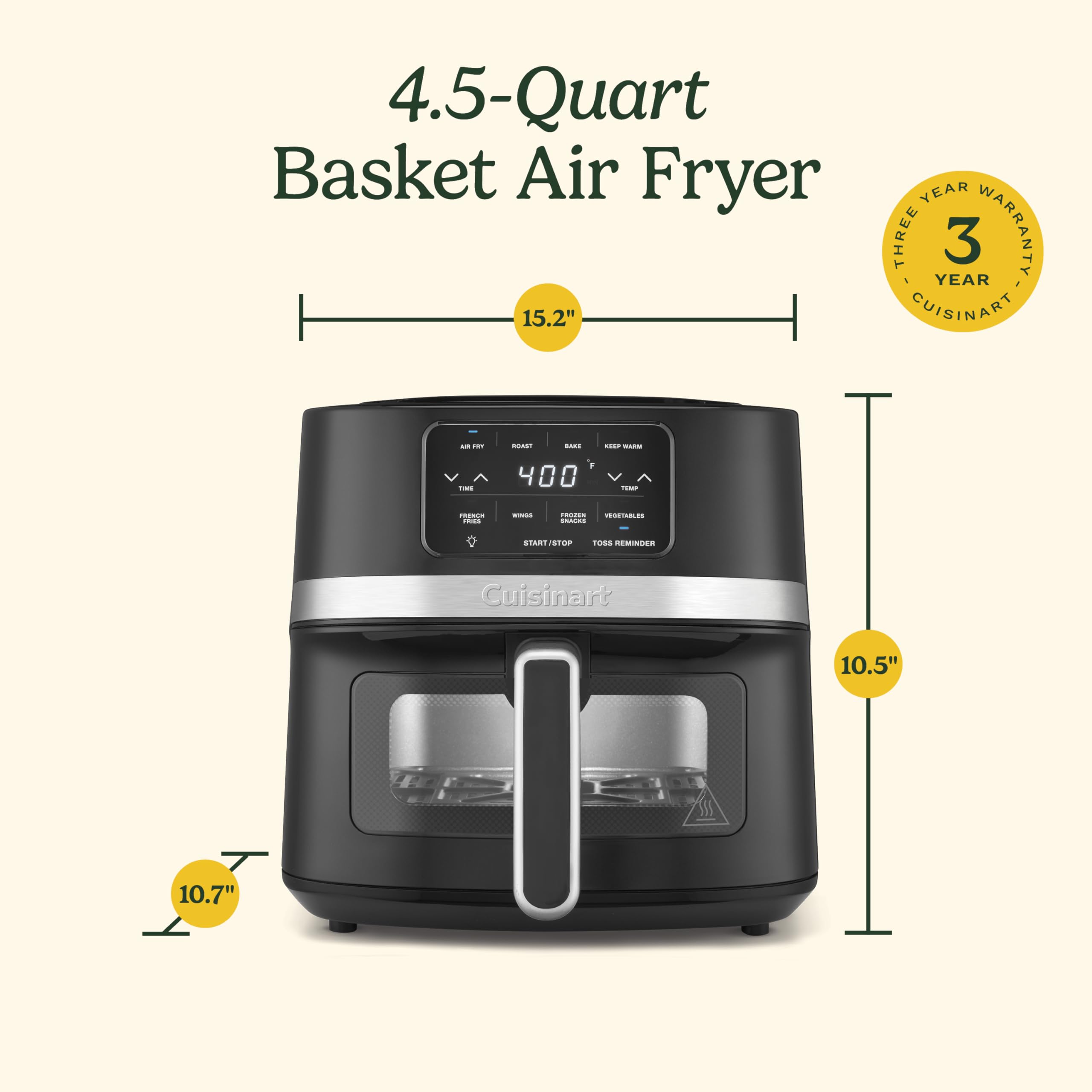 Foto 7 pulgar | Horno Air Freyer Cuisinart Air-160 4,5 L 4 Ajustes Preestablecidosn Acero Inoxidable - Venta Internacional