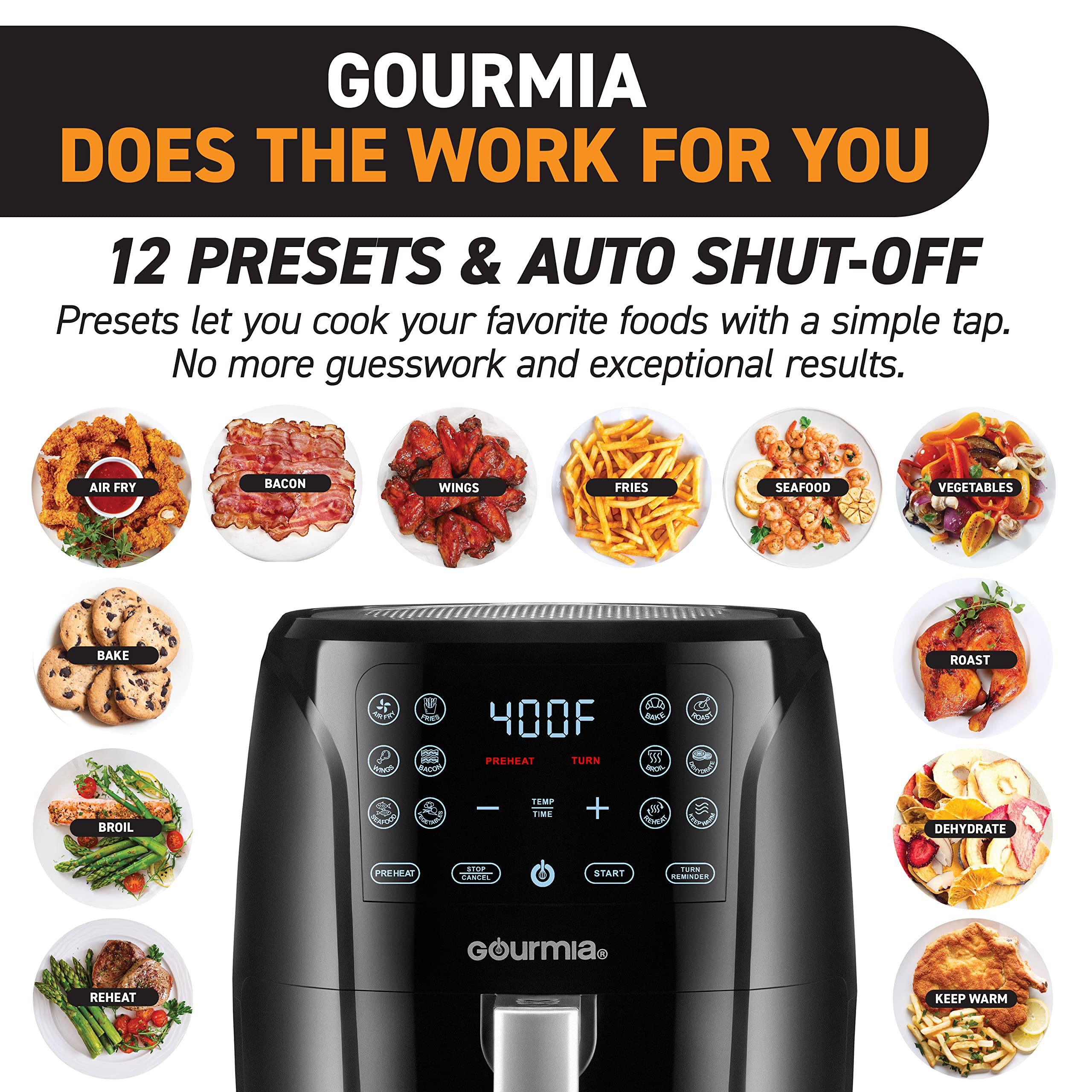 Foto 4 pulgar | Horno Air Freyer Gourmia Fry Force Gaf686 6l 1500w Negro - Venta Internacional
