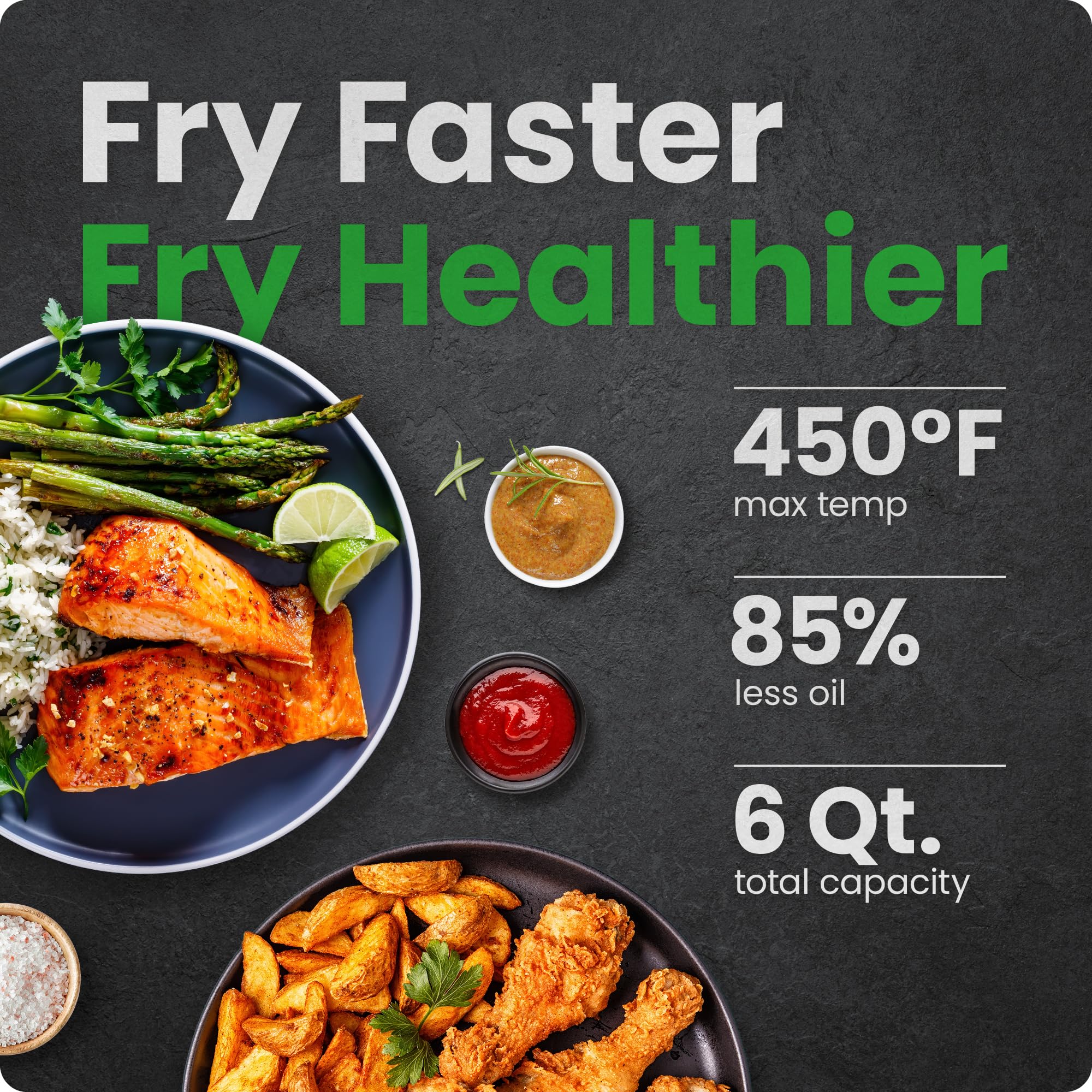 Foto 2 | Freidora Chefman 6 l Tecnología Hi-fry 1700 W Negro - Venta Internacional