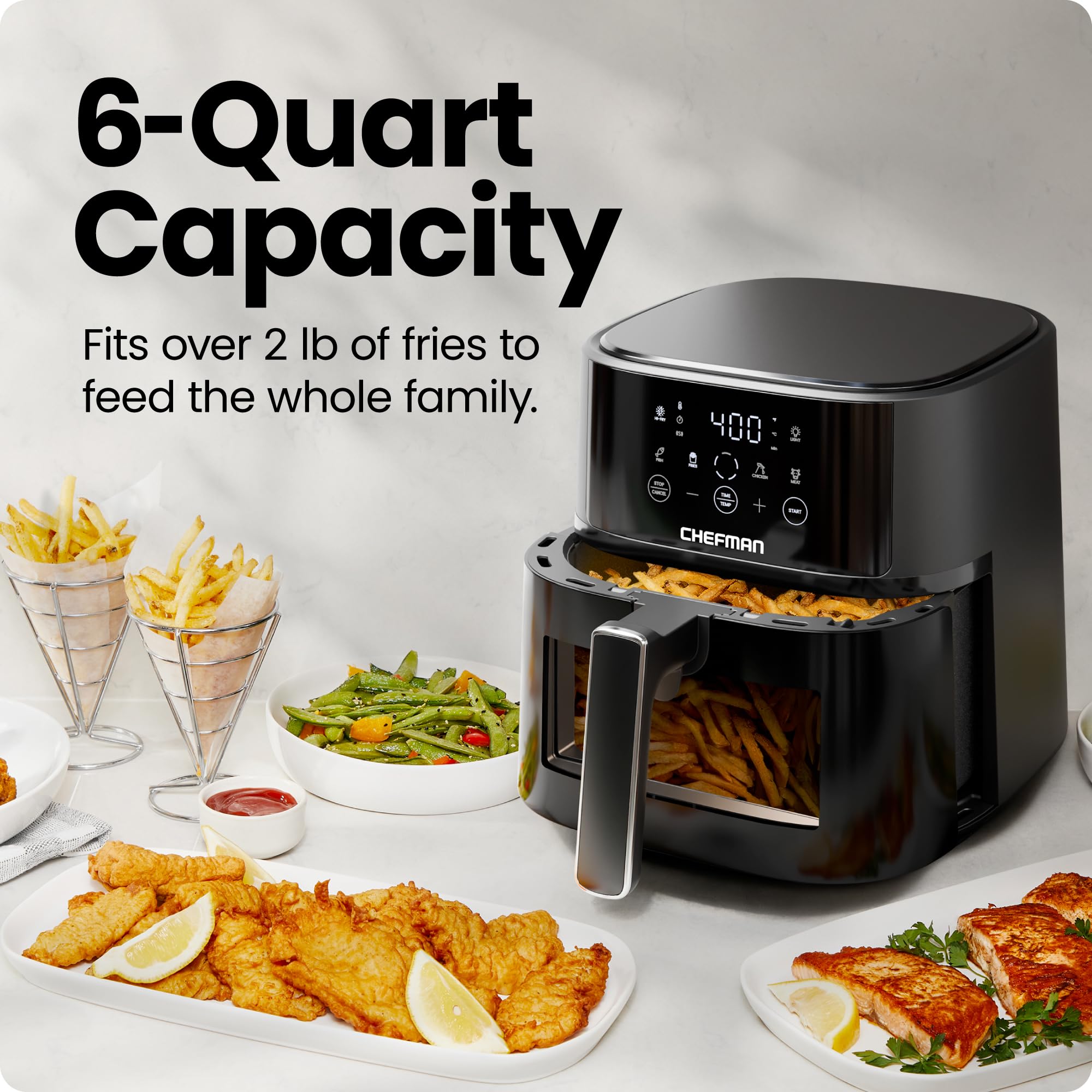 Foto 4 pulgar | Freidora Chefman 6 l Tecnología Hi-fry 1700 W Negro - Venta Internacional