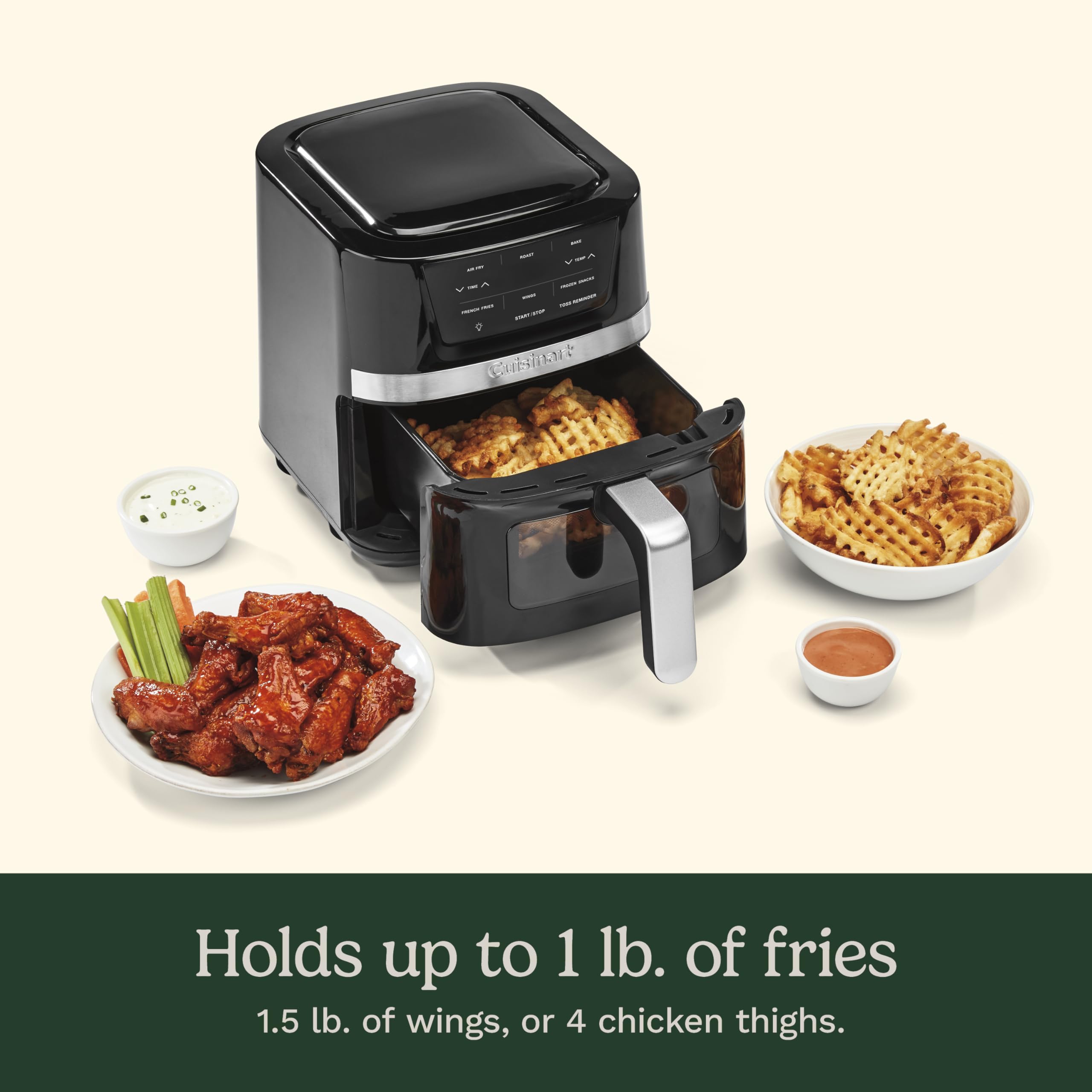 Foto 5 pulgar | Horno Air Fryer Cuisinart Air-80 2.6l Negro Acero Inoxidable - Venta Internacional