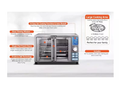 Foto 5 | Freidora de Aire Gourmia Horno 35 Litros 14 en 1